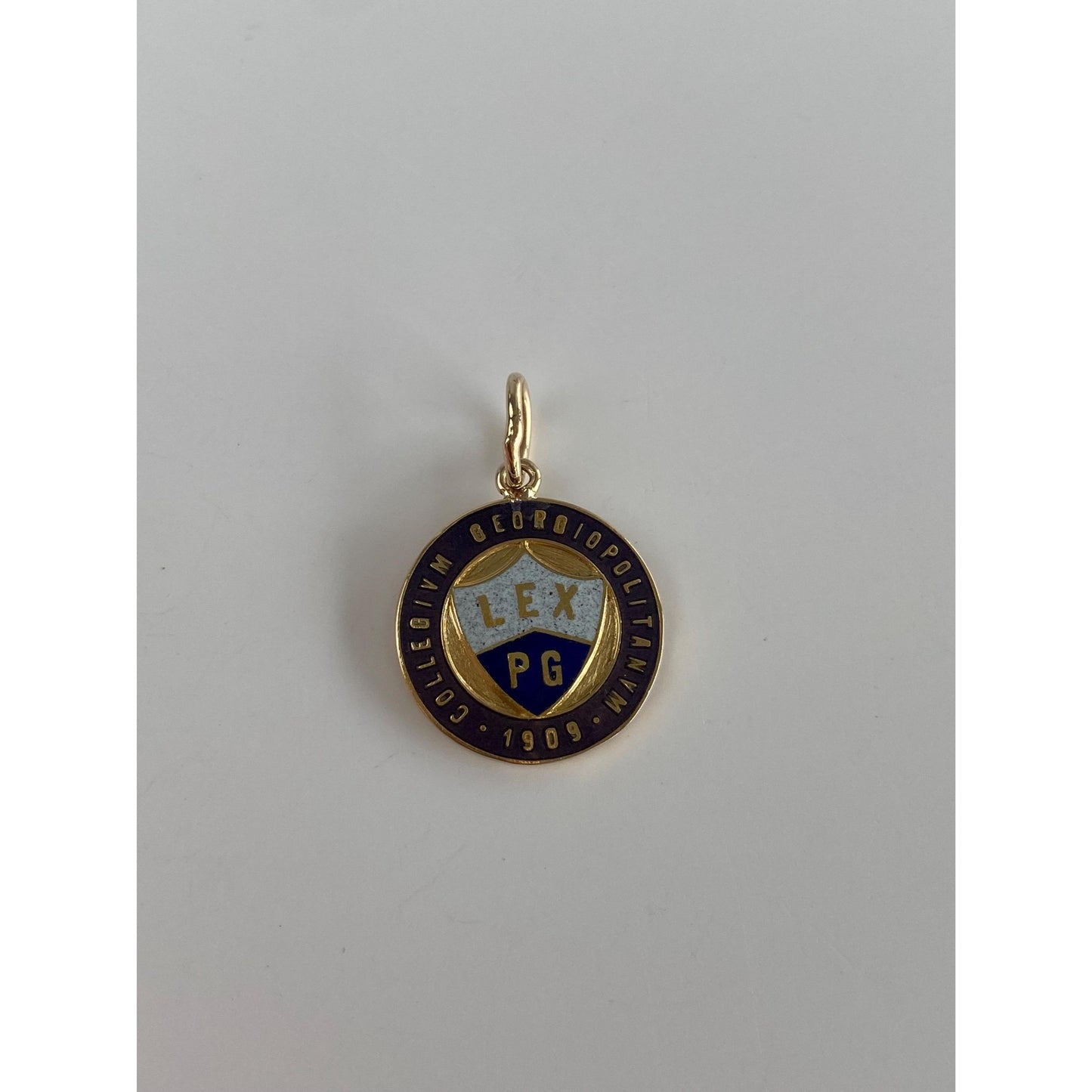 Vintage Solid 14k Yellow Gold Enamel Georgetown College Charm