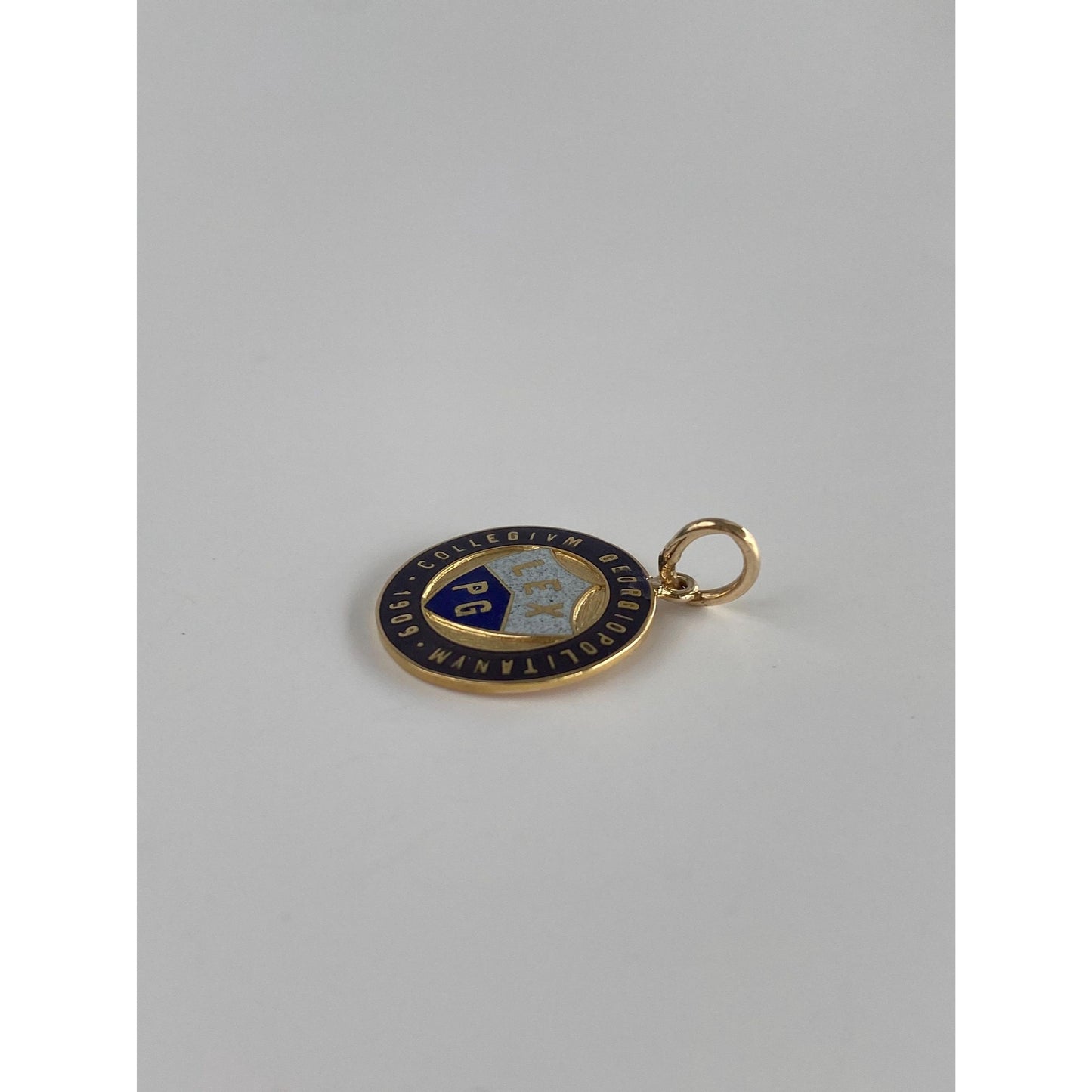 Vintage Solid 14k Yellow Gold Enamel Georgetown College Charm