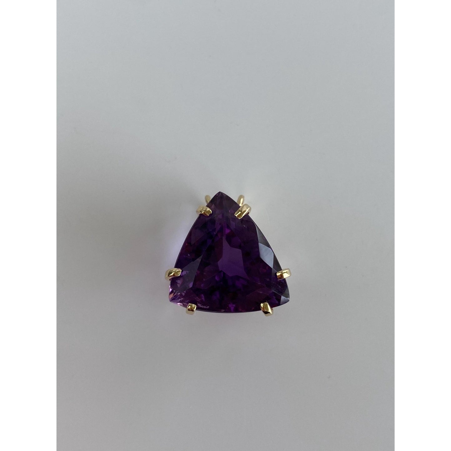 Vintage Solid 14k Yellow Gold Large Amethyst Charm