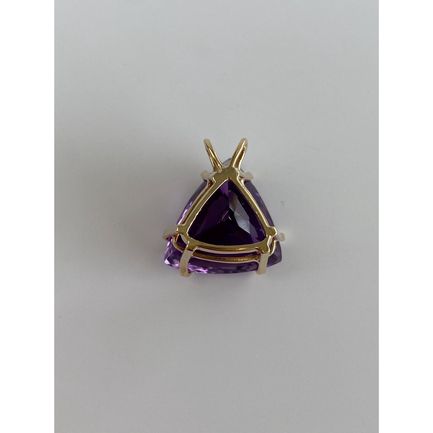 Vintage Solid 14k Yellow Gold Large Amethyst Charm