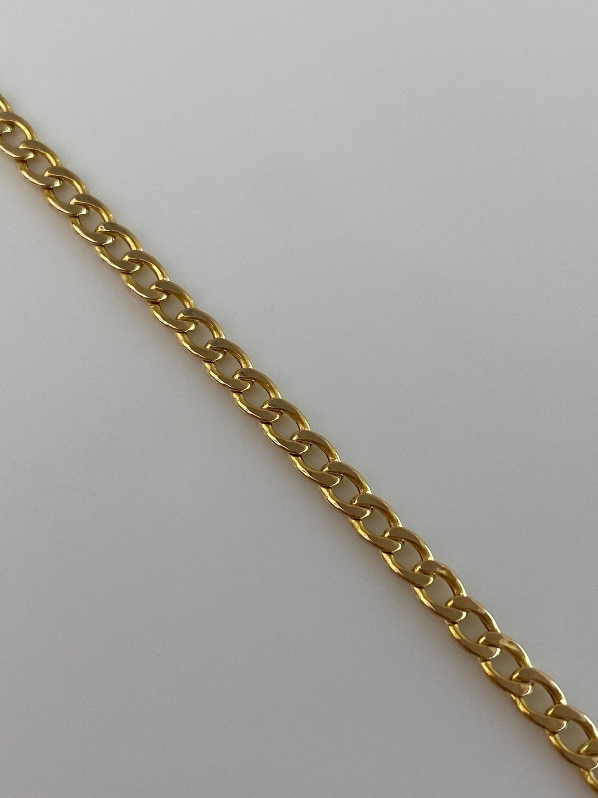 Vintage 10k Yellow Gold Elongated Curb Chain Bracelet - 8 inches