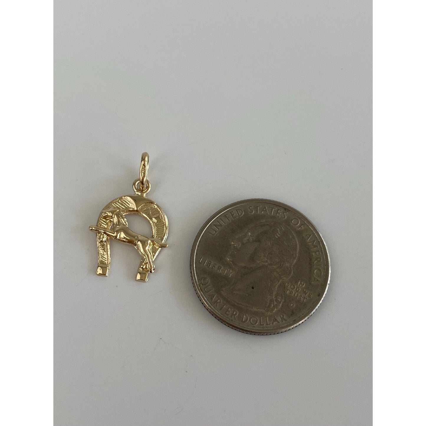 Vintage Solid 14k Yellow Gold Horseshoe Horse Race Charm