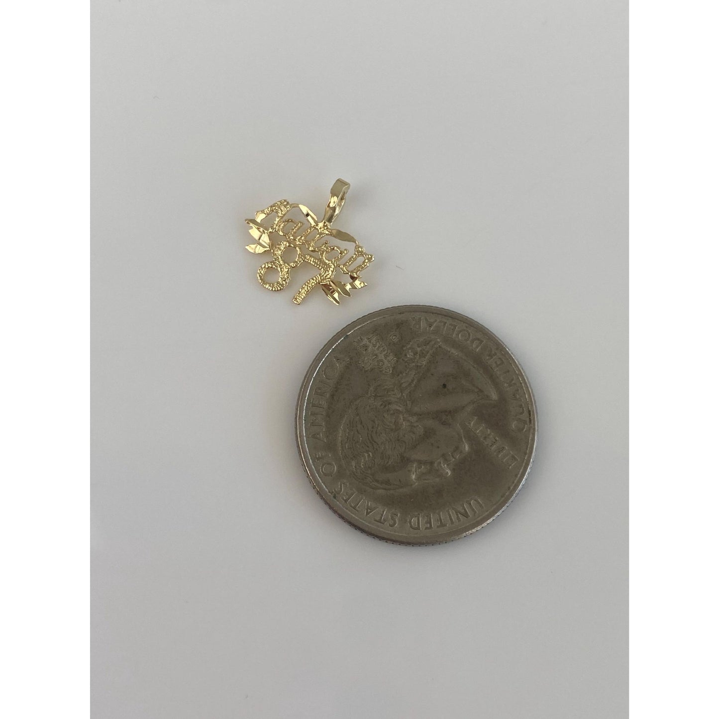 Vintage Solid 14k Yellow Gold Hawaii 87 Charm