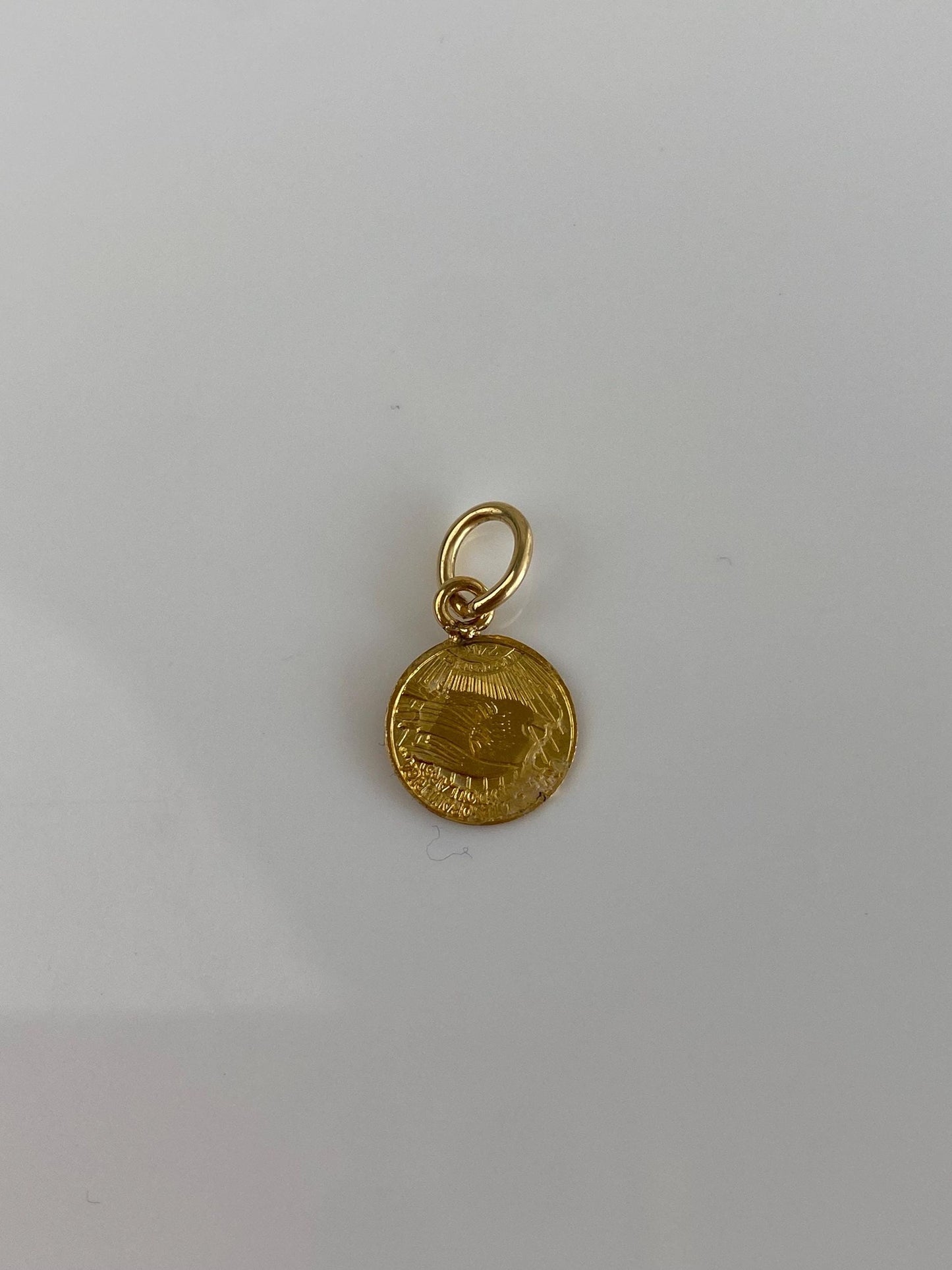 Vintage Solid 18k & 24k Yellow Gold Mini Liberty Coin Charm