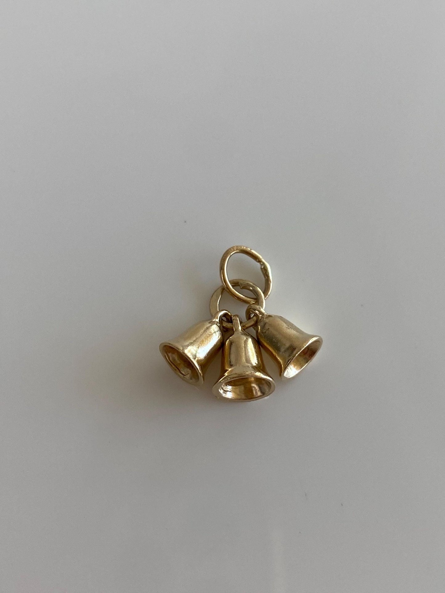 Vintage Solid 10k Yellow Gold Triple Bell Charm