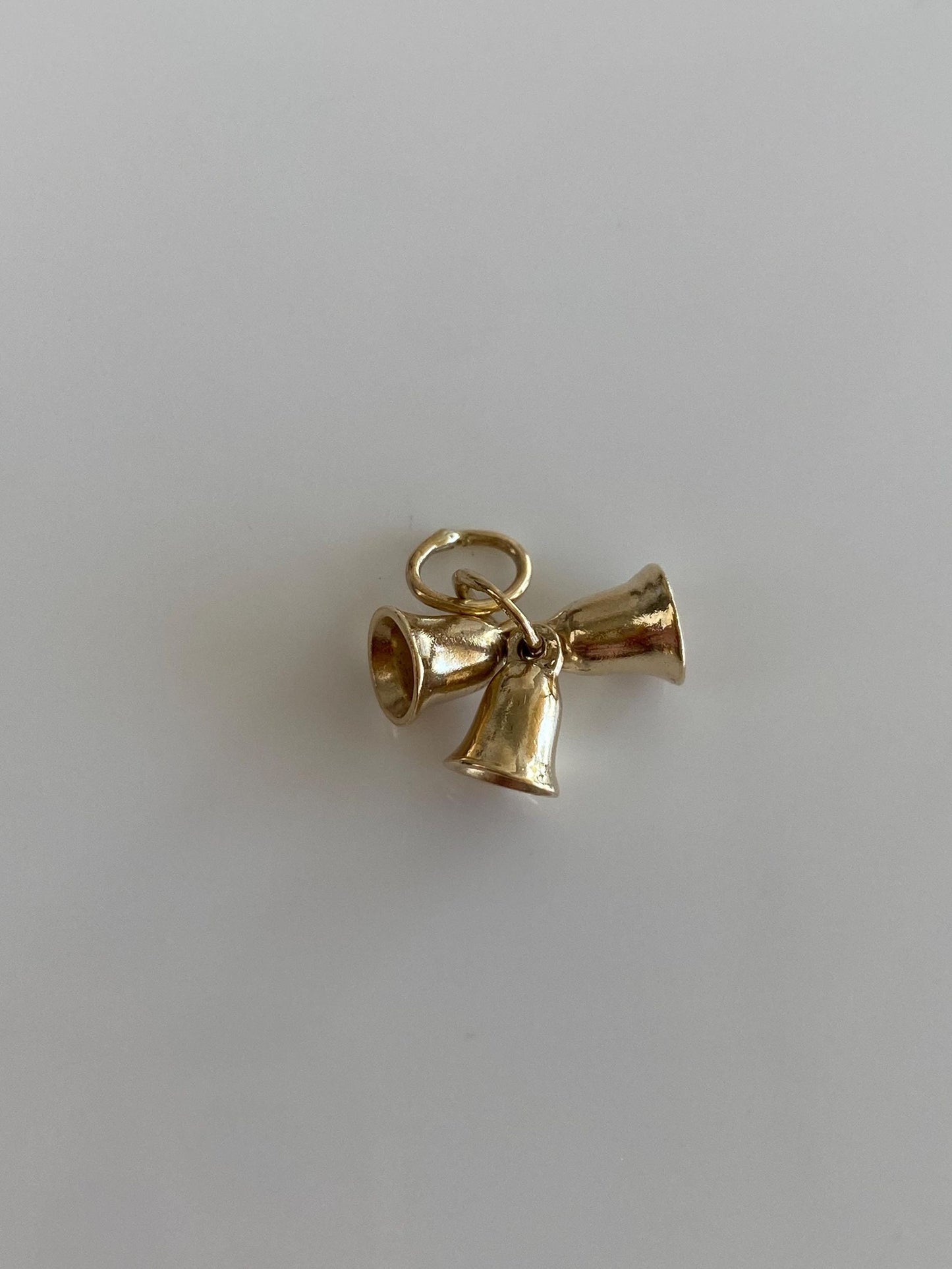 Vintage Solid 10k Yellow Gold Triple Bell Charm