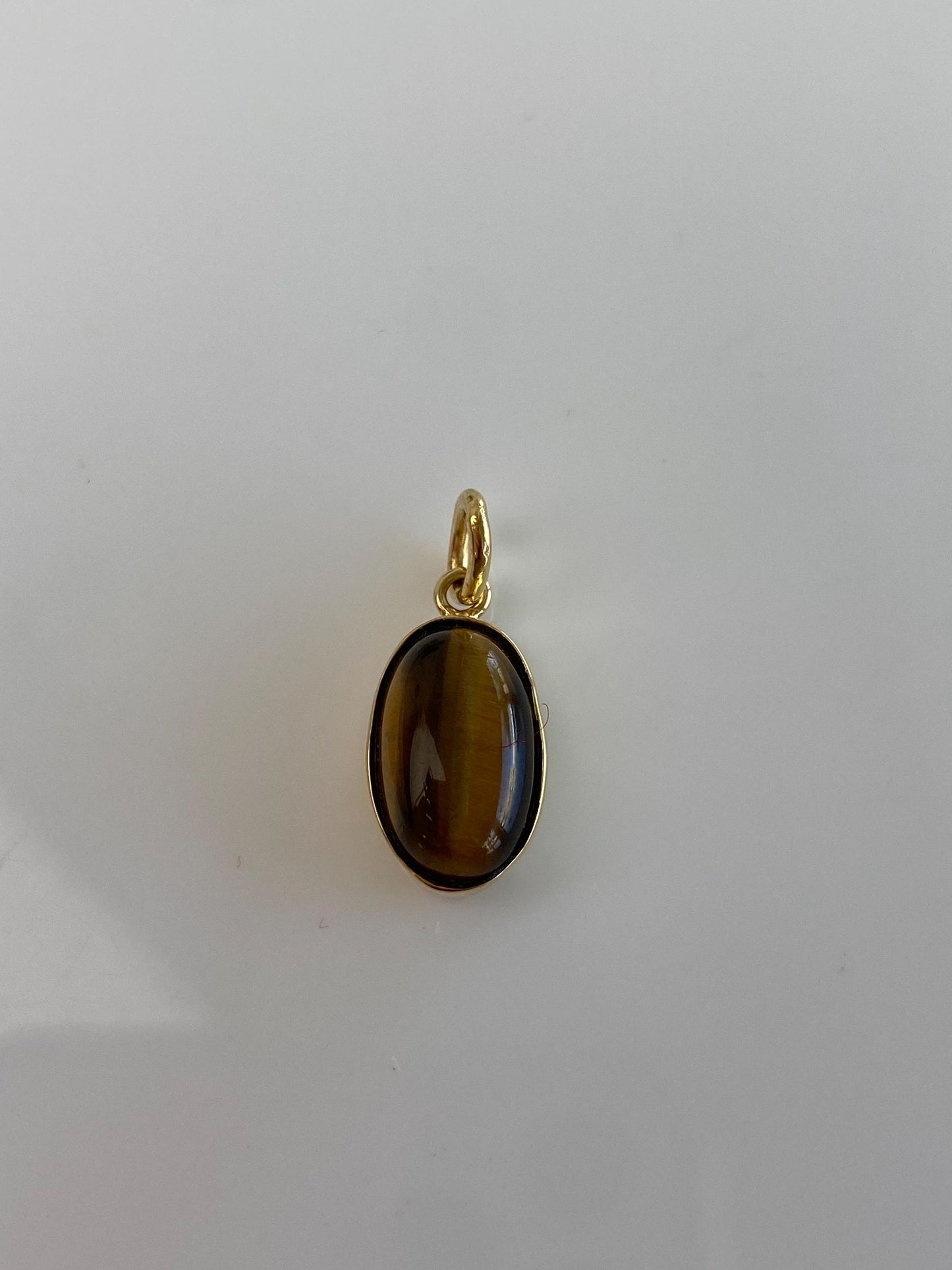 Vintage Solid 18k Yellow Gold Tigers Eye Charm