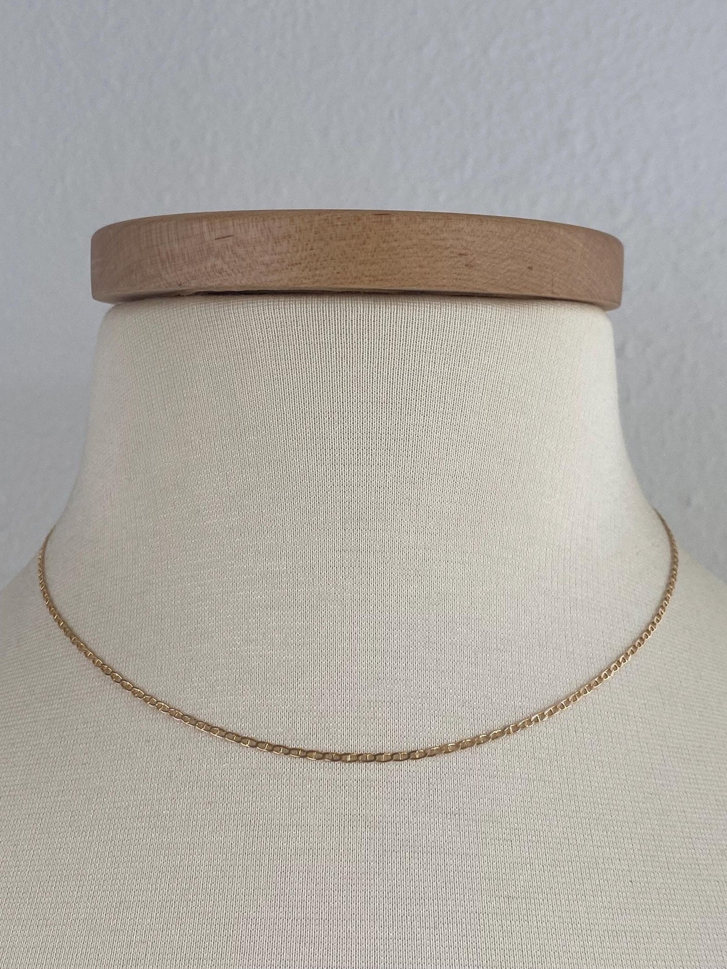 Vintage Solid 14k Yellow Gold Mariner Link Chain Necklace - 16.5 inches