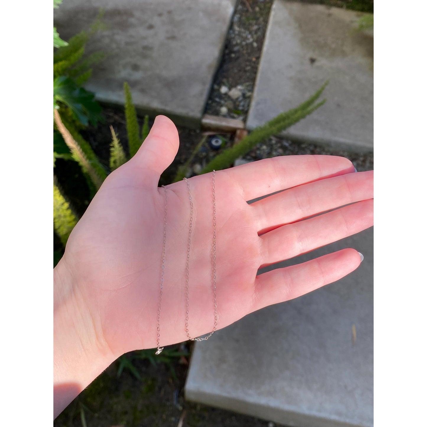 Vintage Solid 14k White Gold Cable Chain Necklace - 16.25 inches