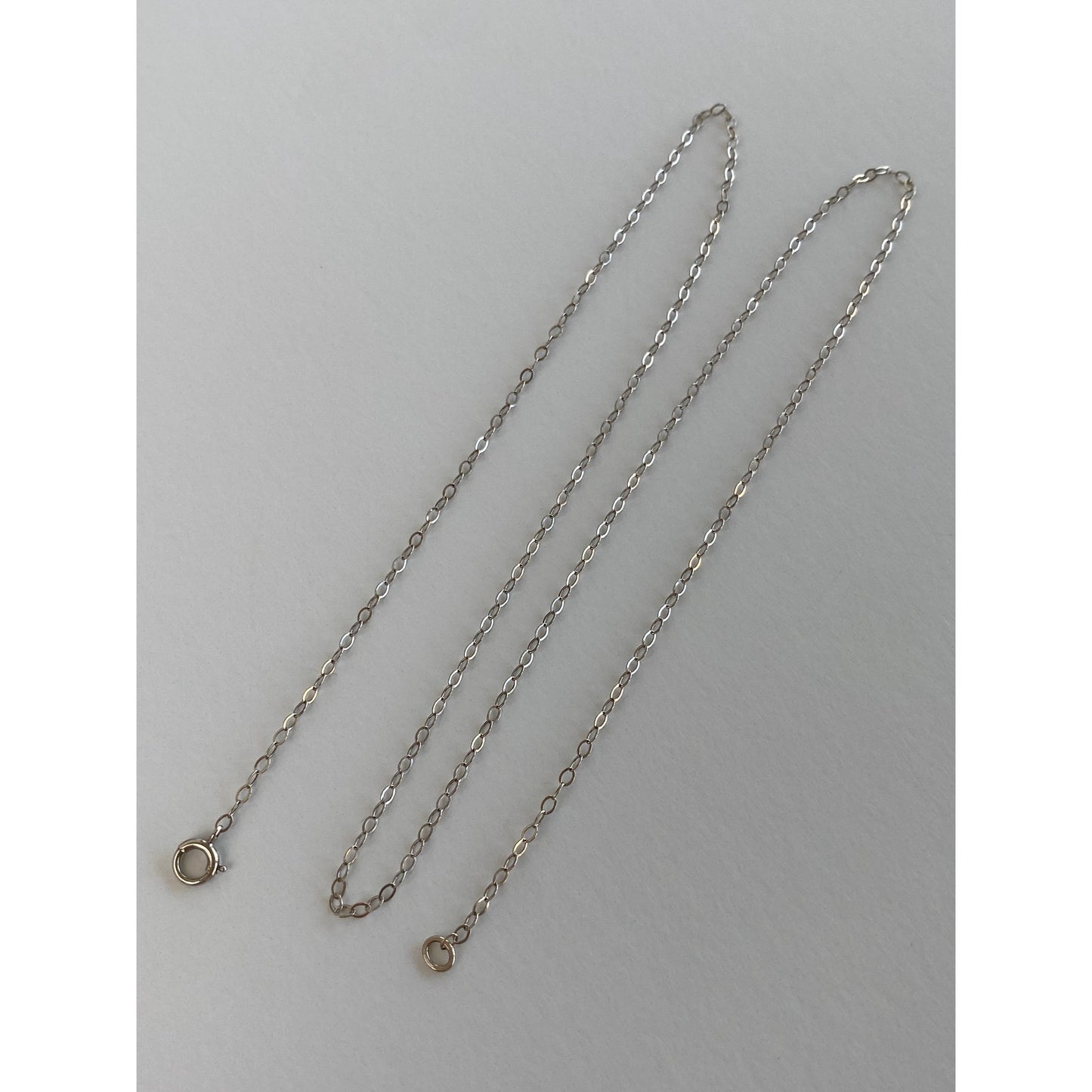 Vintage Solid 14k White Gold Cable Chain Necklace - 16.25 inches