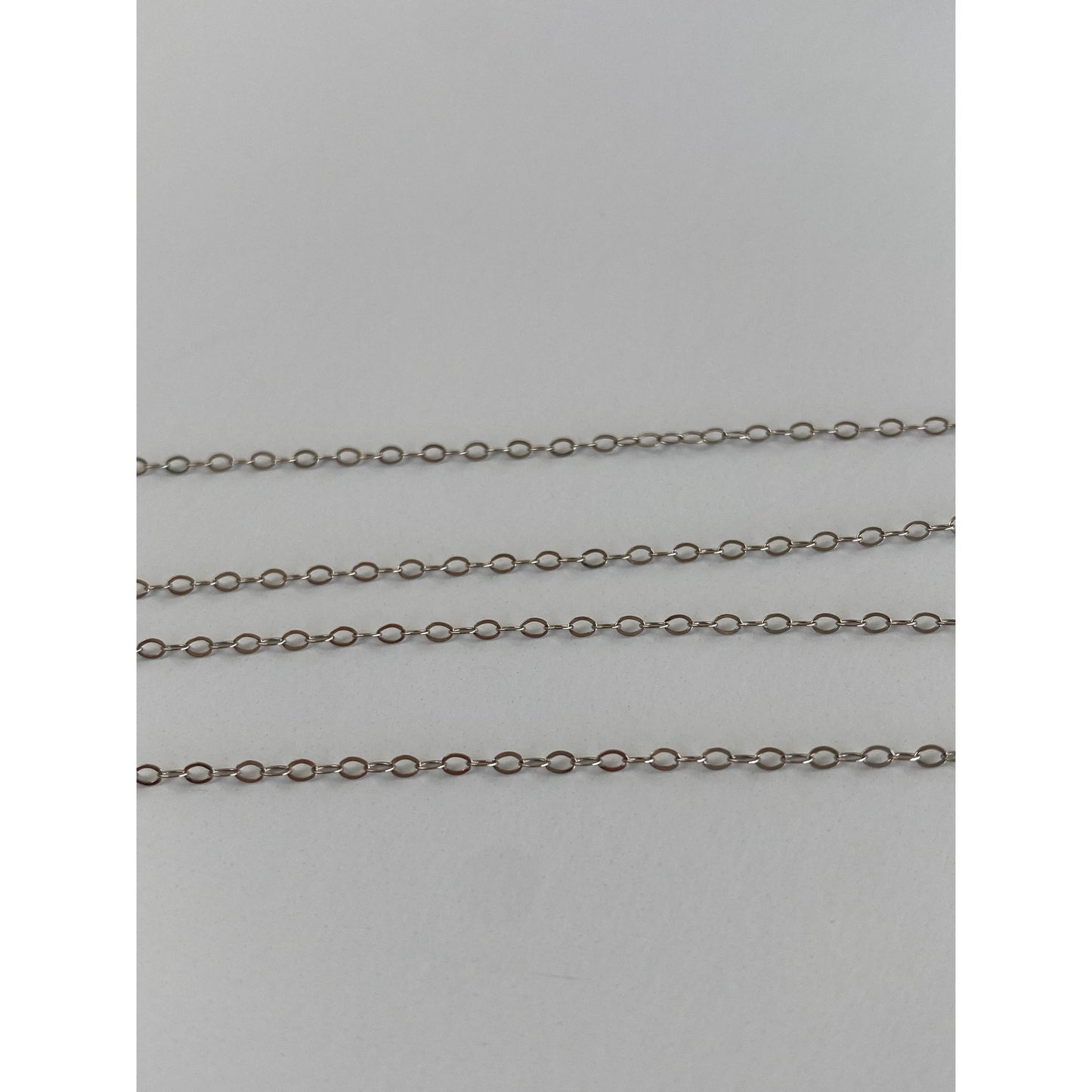 Vintage Solid 14k White Gold Cable Chain Necklace - 16.25 inches