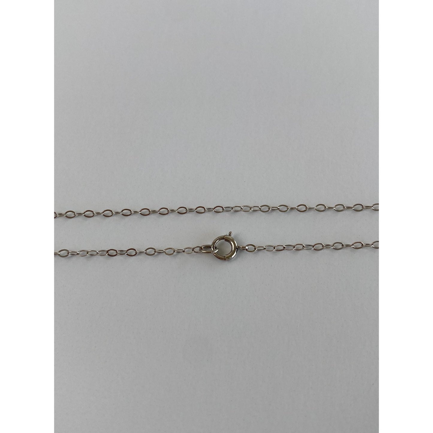 Vintage Solid 14k White Gold Cable Chain Necklace - 16.25 inches