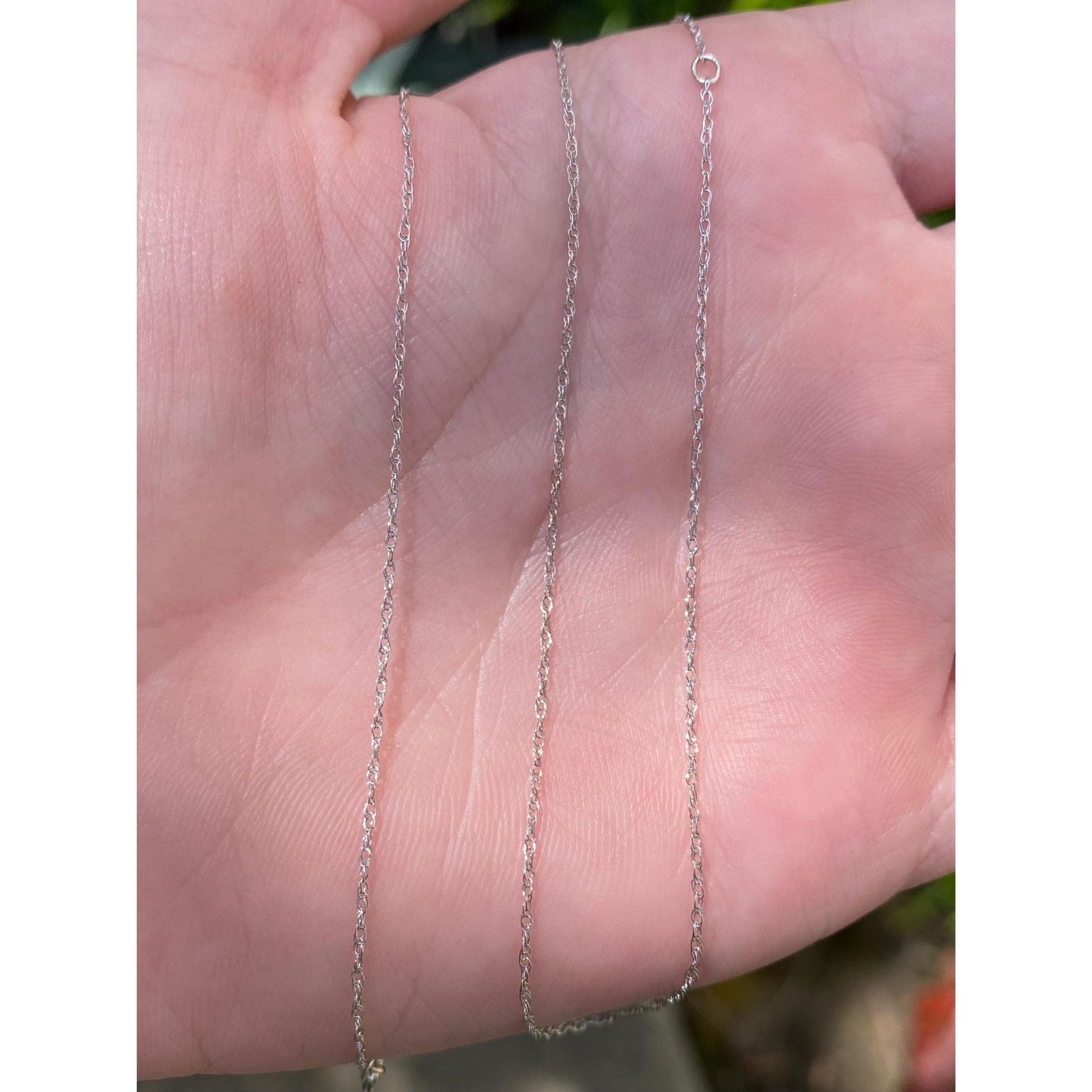 Vintage Solid 14k White Gold Dainty Chain Necklace - 18.75 inches