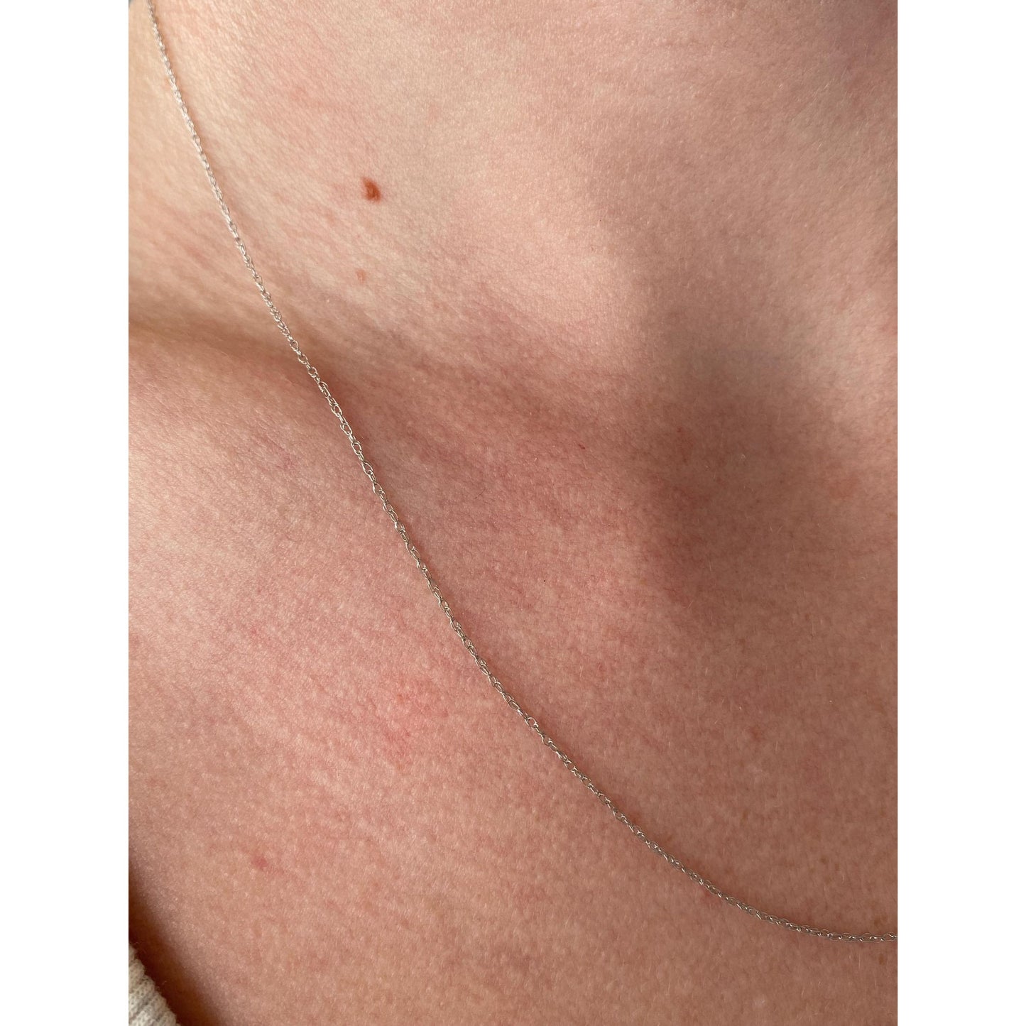 Vintage Solid 14k White Gold Dainty Chain Necklace - 18.75 inches