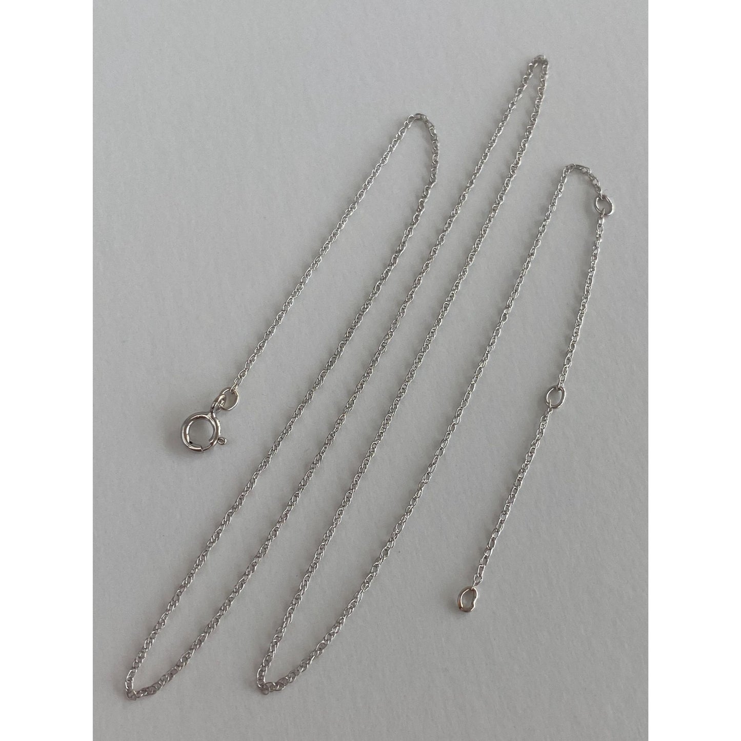 Vintage Solid 14k White Gold Dainty Chain Necklace - 18.75 inches