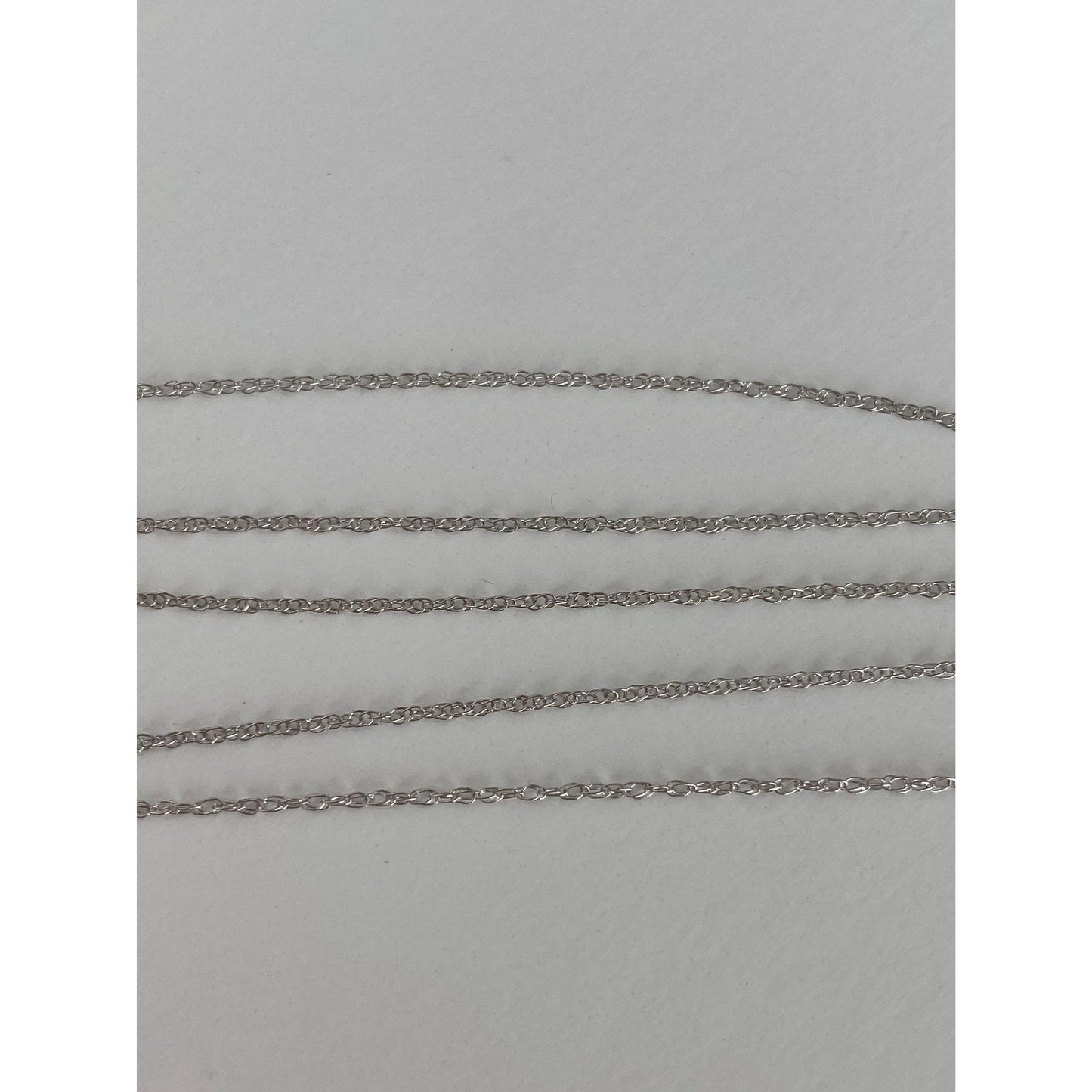 Vintage Solid 14k White Gold Dainty Chain Necklace - 18.75 inches
