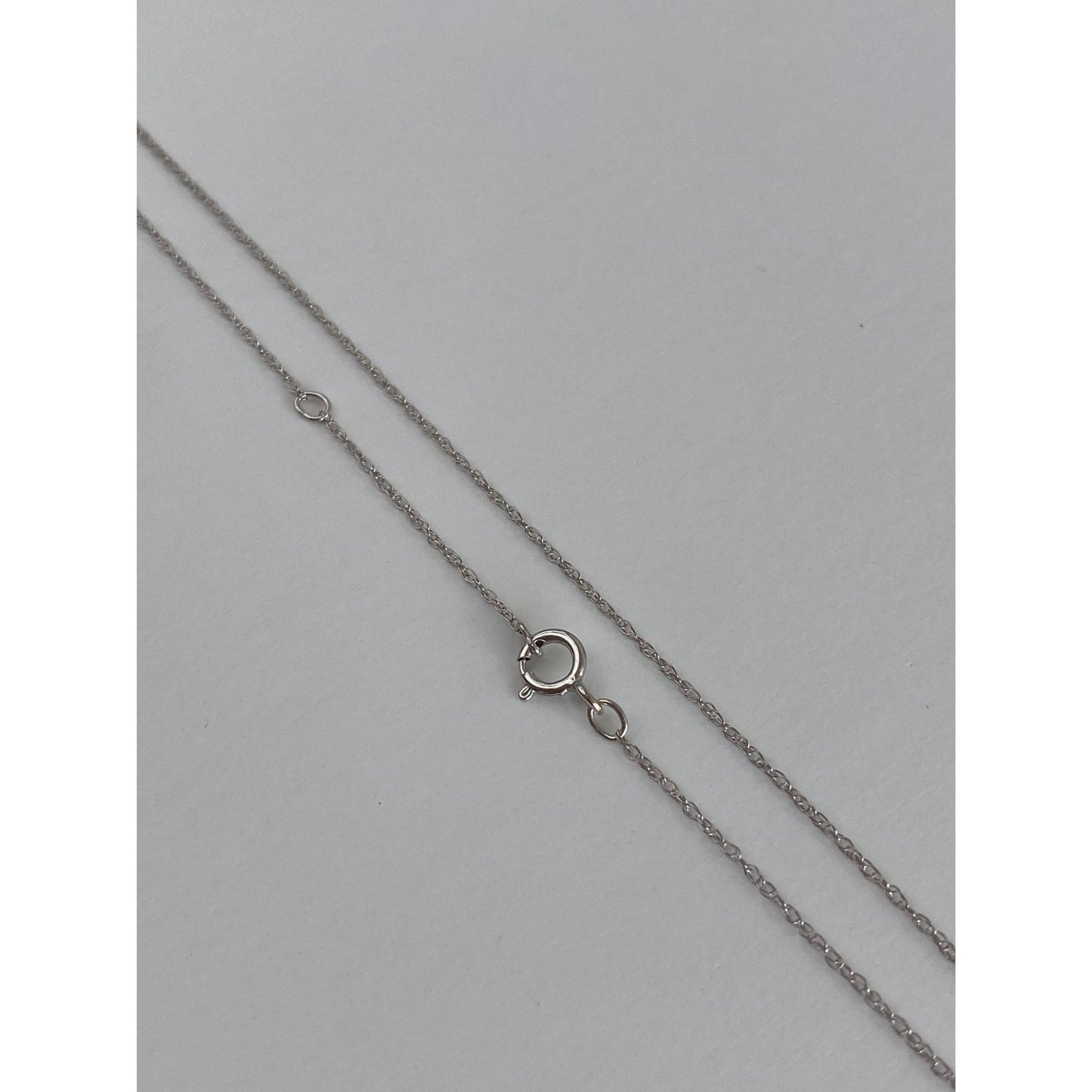 Vintage Solid 14k White Gold Dainty Chain Necklace - 18.75 inches