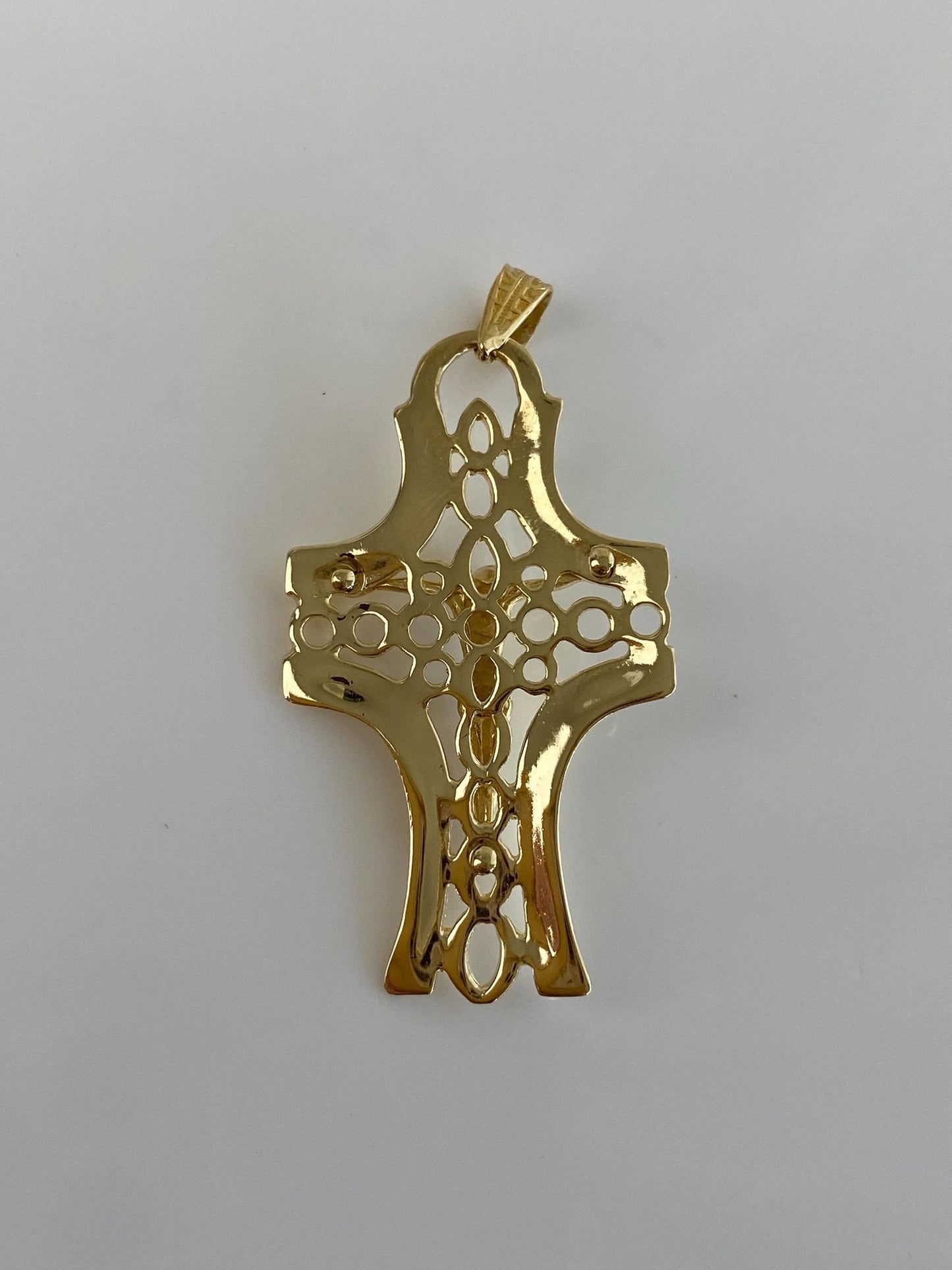 Vintage Solid 14k Yellow Gold Crucifix Cross Charm