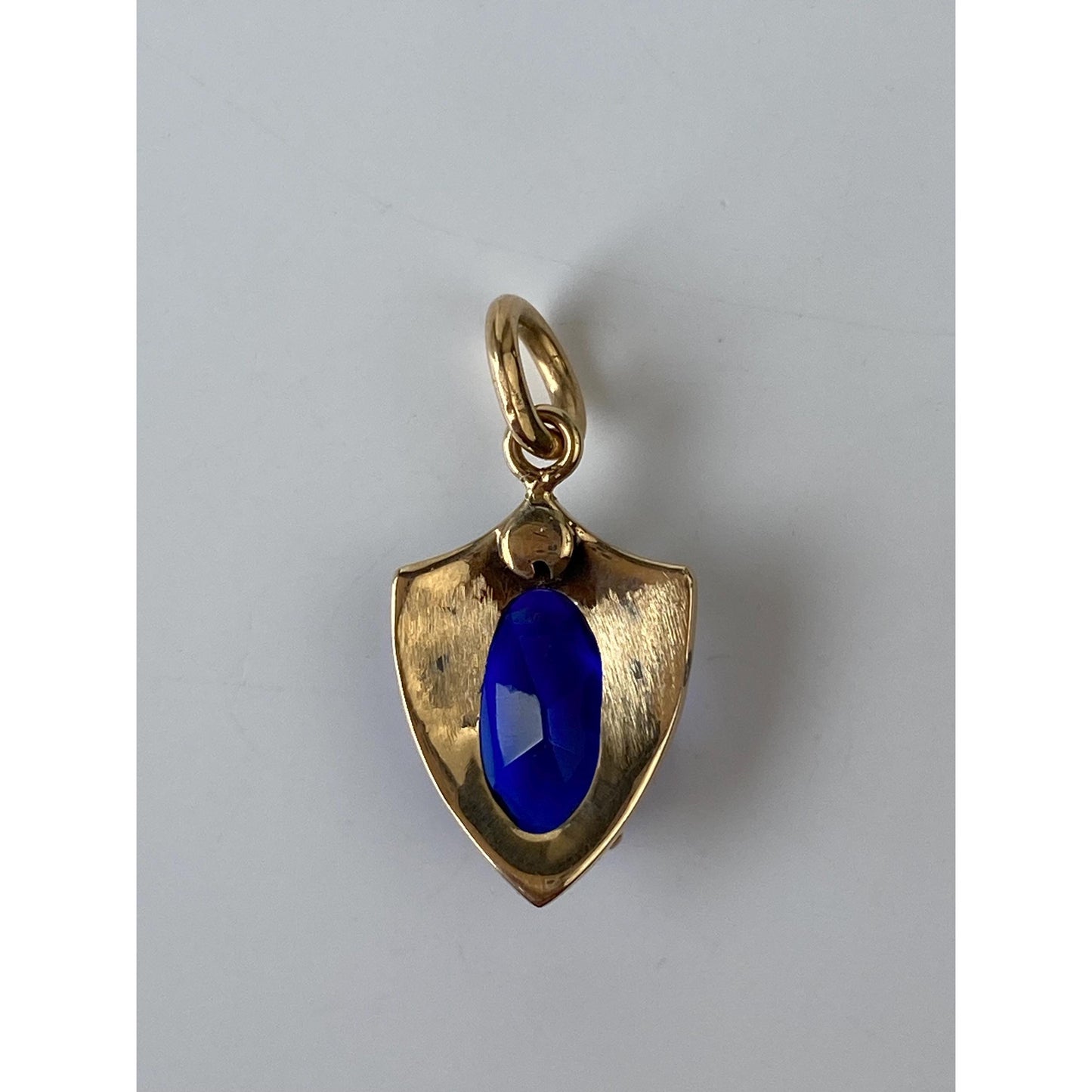 Vintage Solid 10k Yellow Gold Blue Cubic Zirconia Seed Pearl Charm