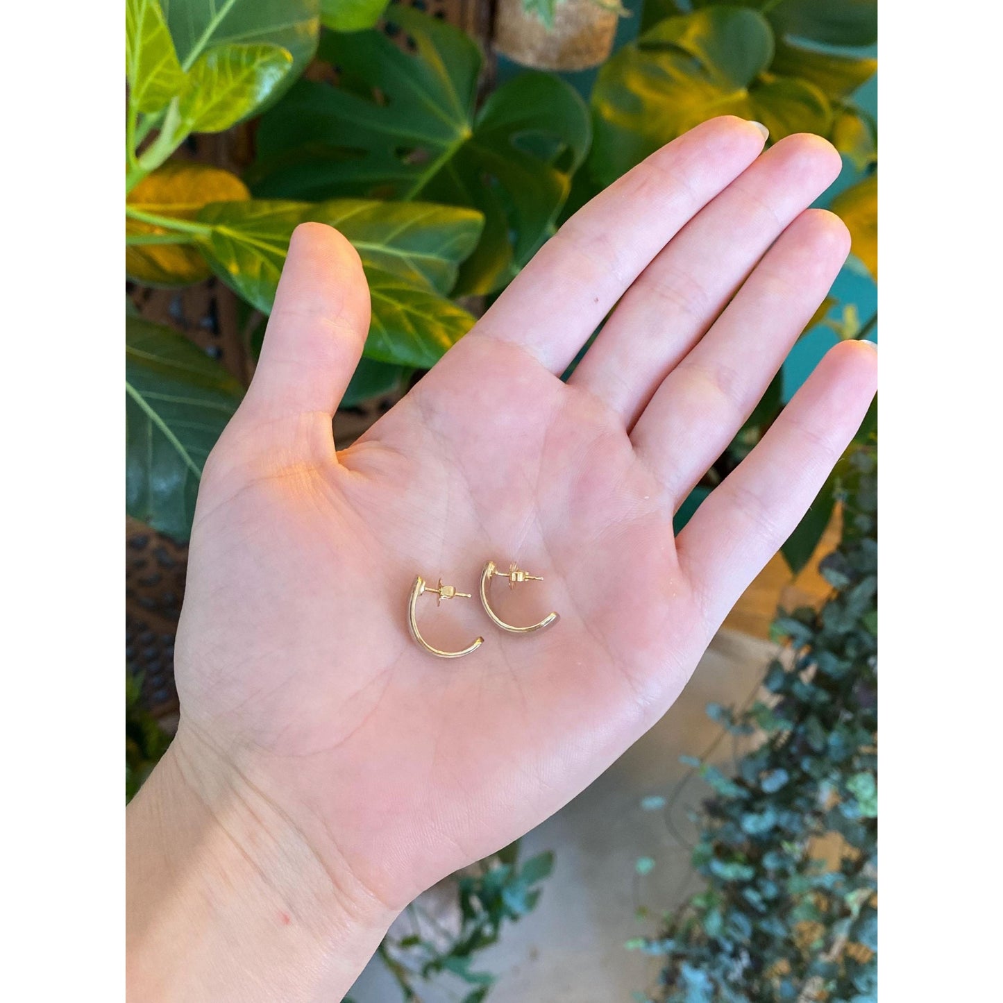 Vintage Solid 14k White & Yellow Gold Drop Earrings