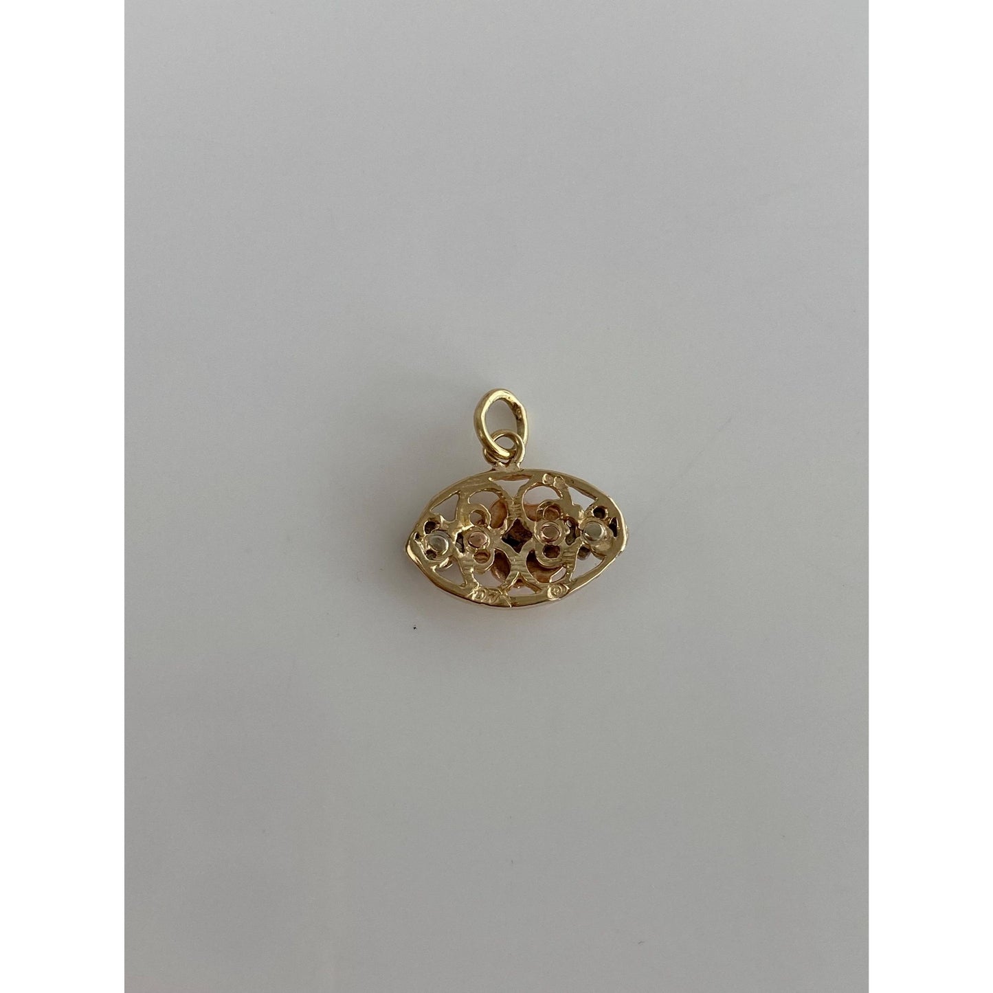 Solid 14k Tri Tone Gold Rose Flowers Charm