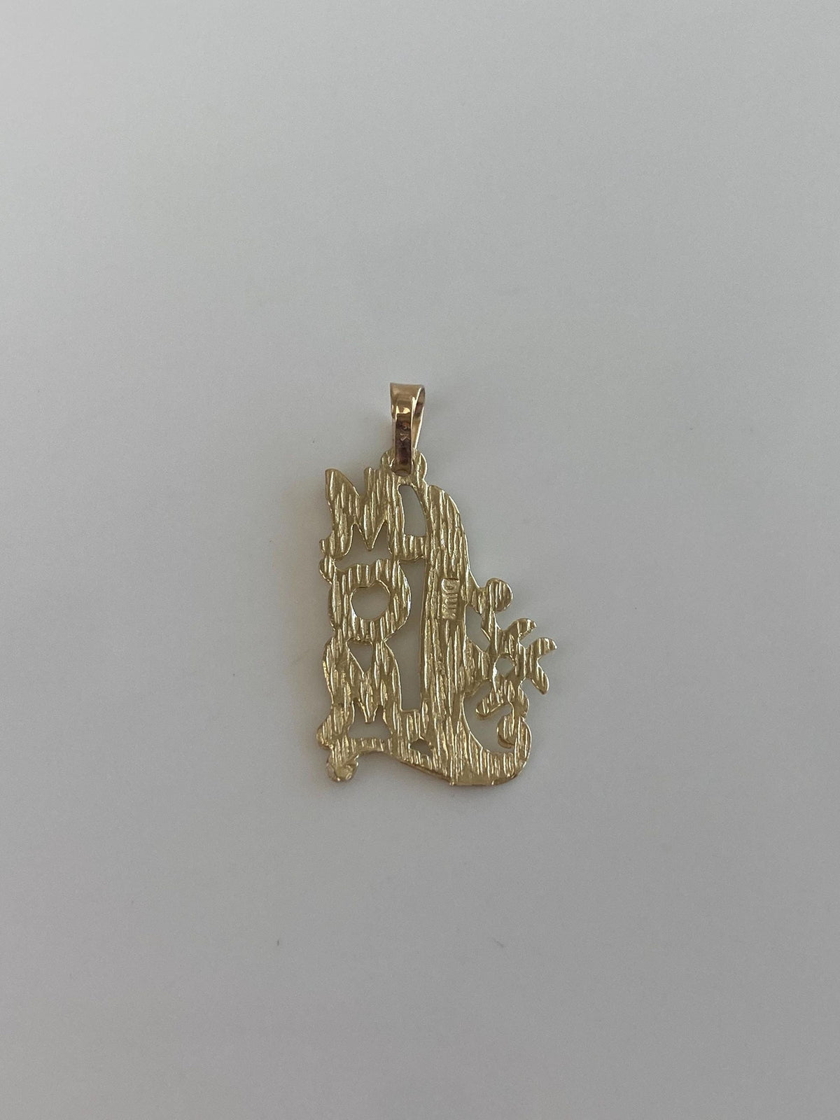 Vintage Solid 14k Yellow Gold Diamond Cut #1 Mom Charm