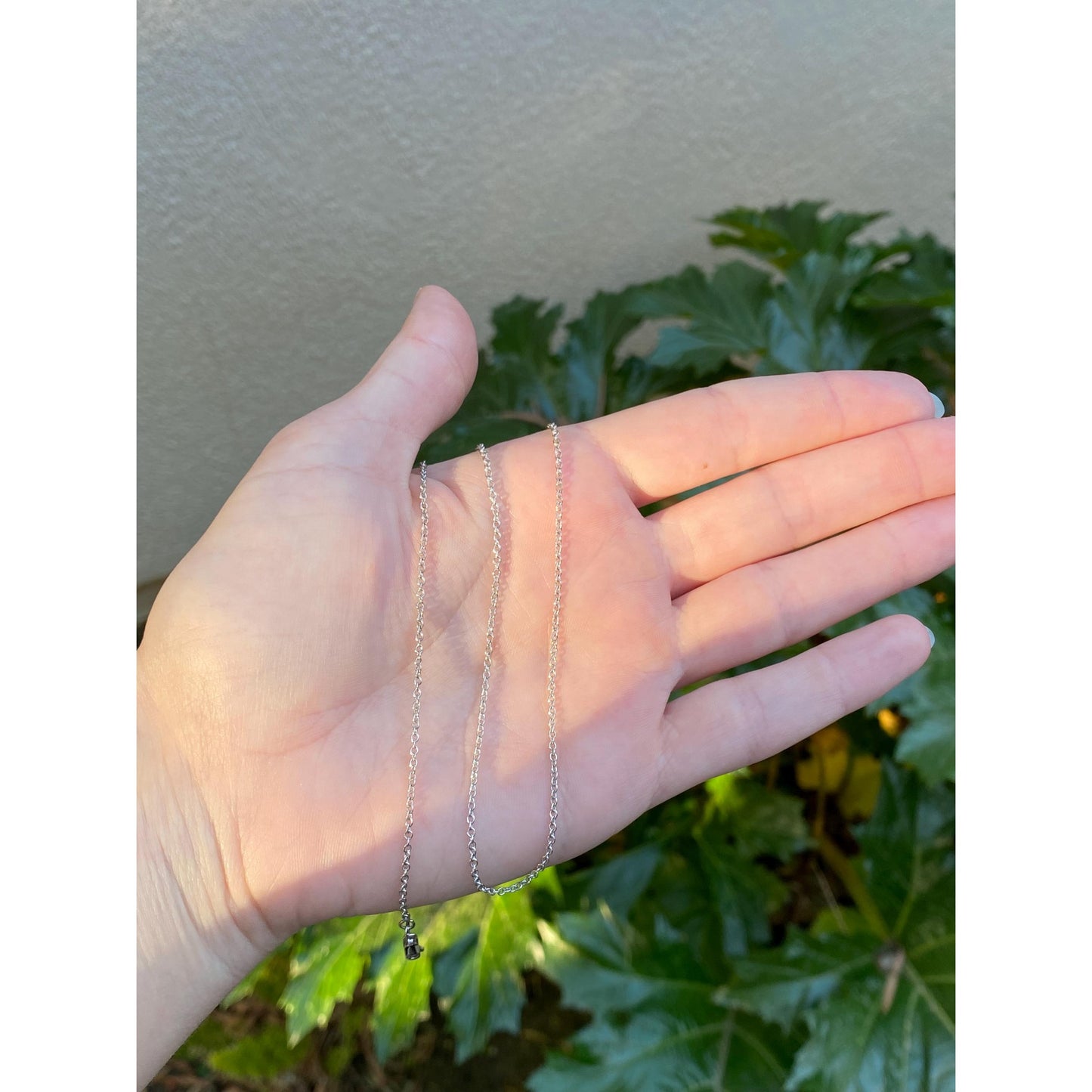 Vintage Solid 14k White Gold Rolo Chain Necklace - 15.25 inches