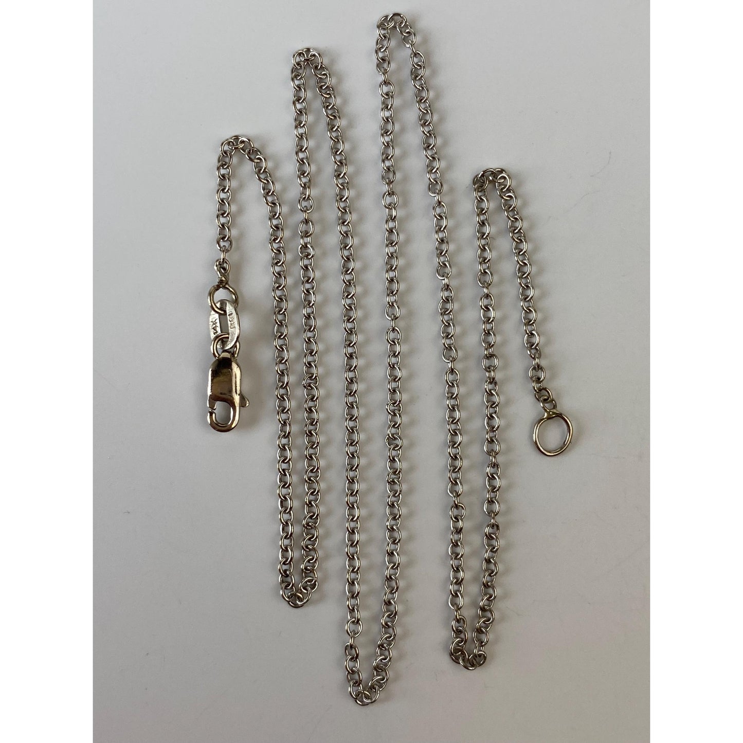 Vintage Solid 14k White Gold Rolo Chain Necklace - 15.25 inches
