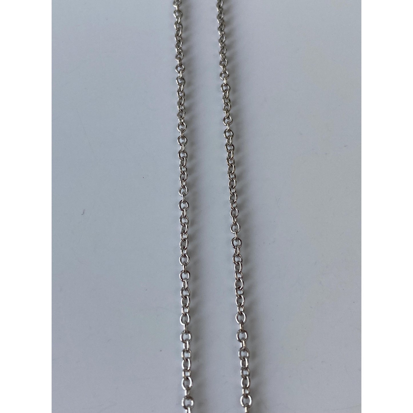 Vintage Solid 14k White Gold Rolo Chain Necklace - 15.25 inches