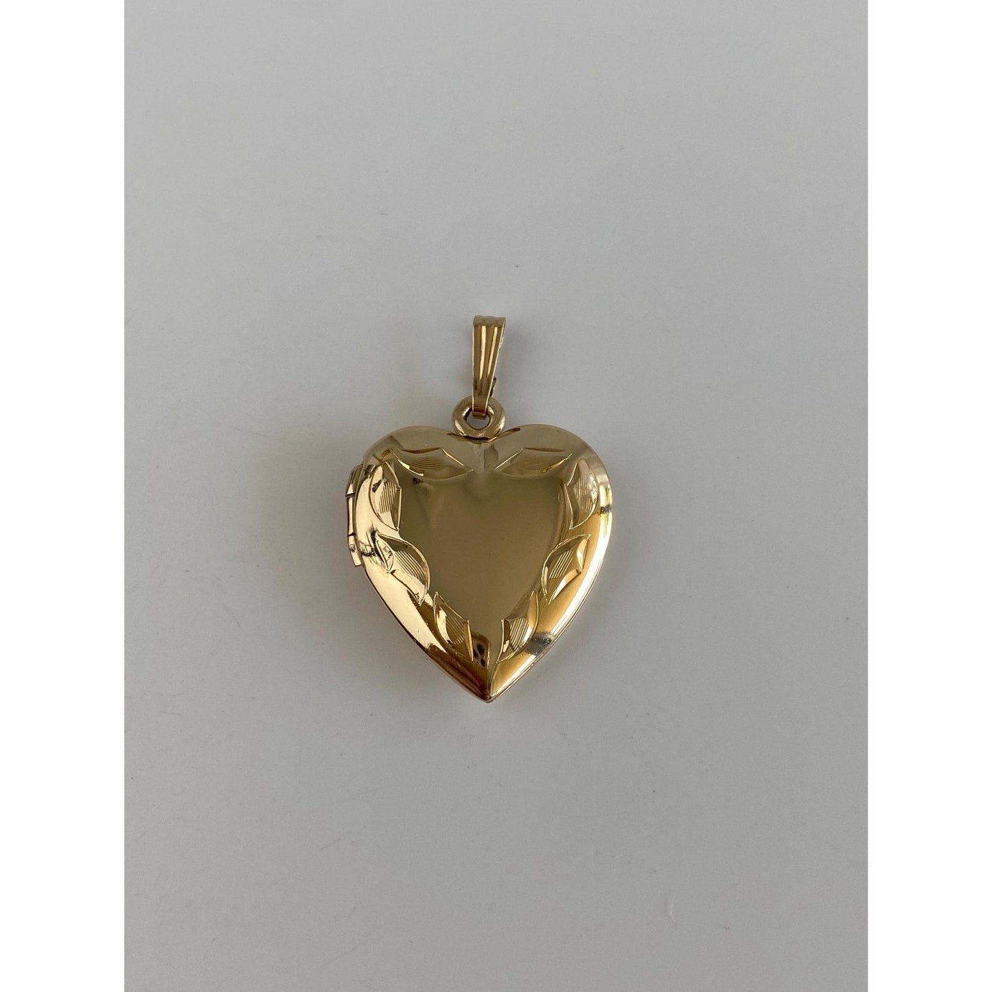 Vintage Solid 14k Yellow Gold Heart Locket Charm