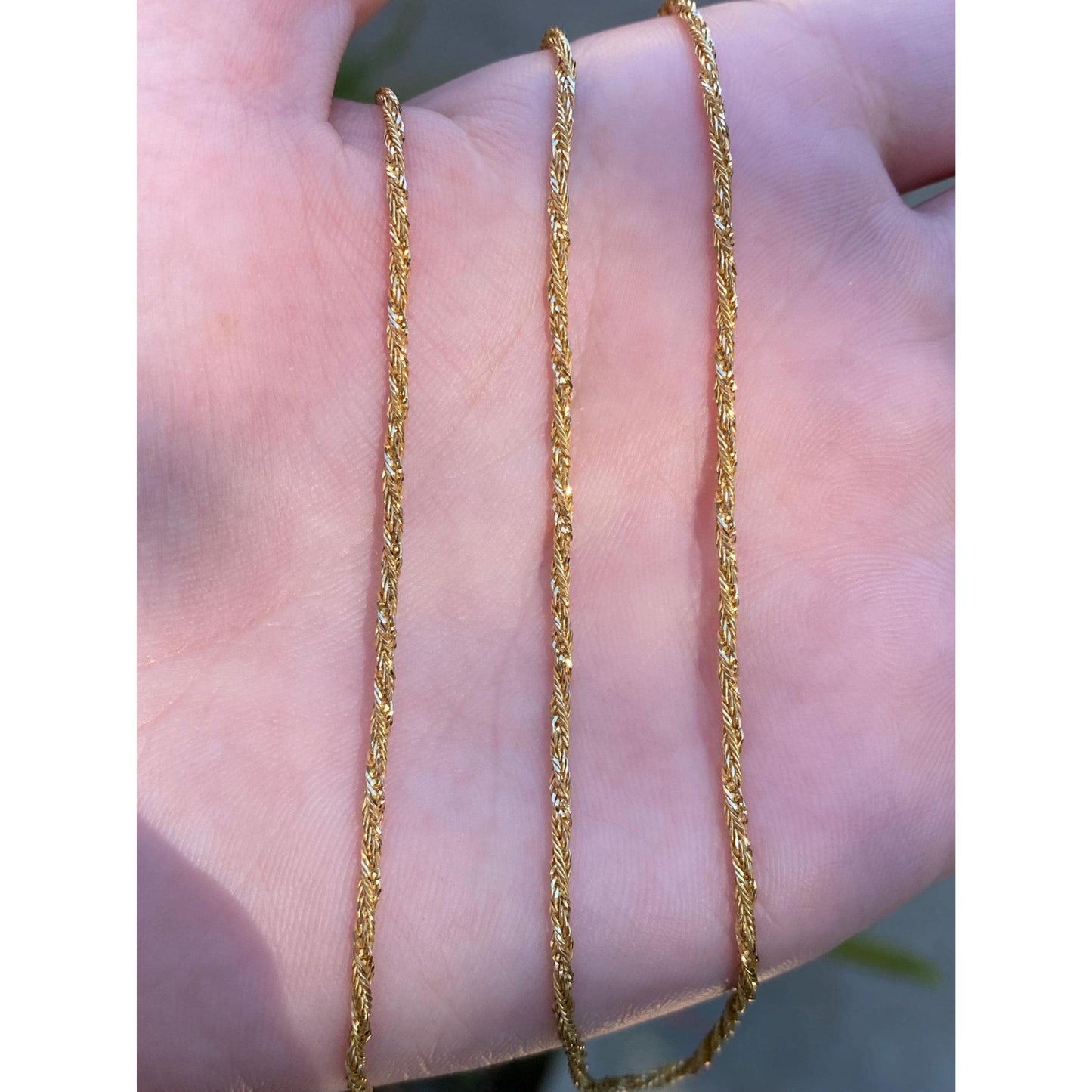 Solid 18k Yellow Gold Twist Chain Necklace - 19.75 inches