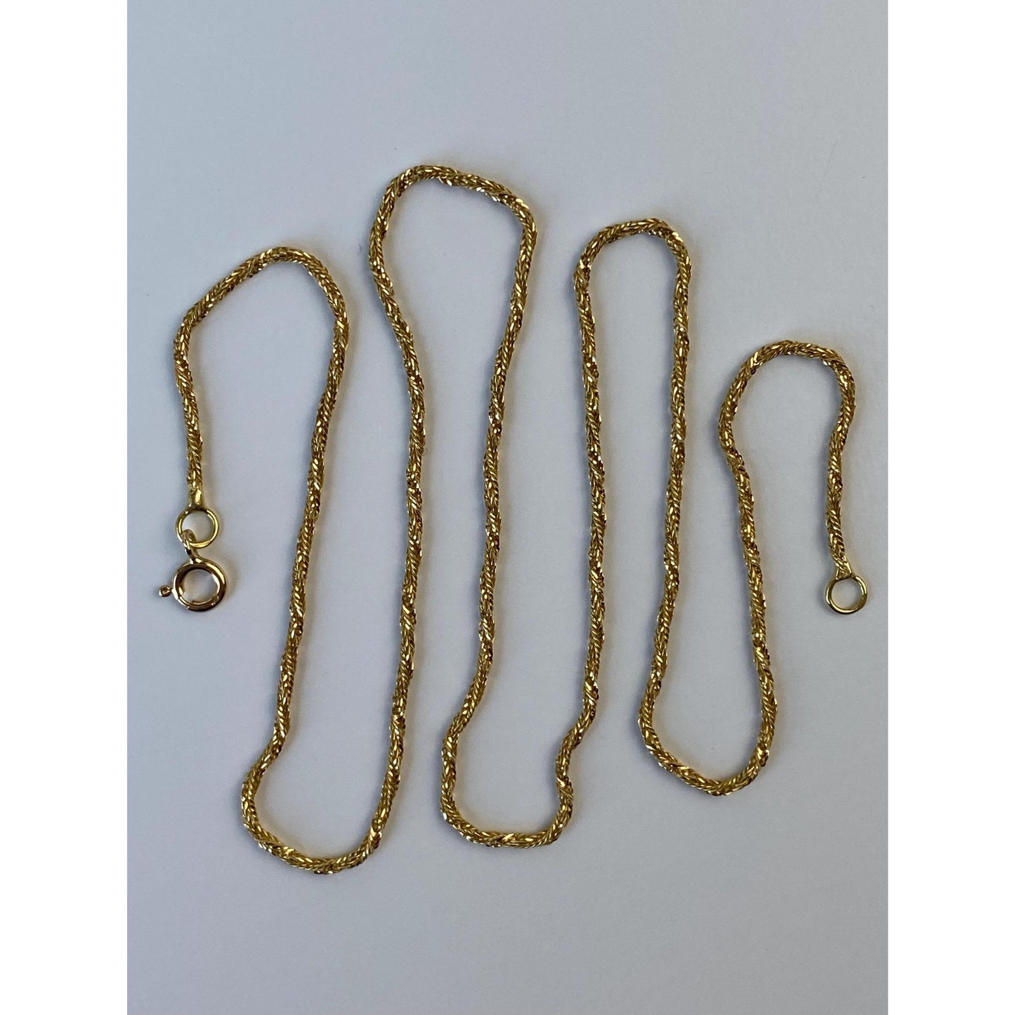 Solid 18k Yellow Gold Twist Chain Necklace - 19.75 inches