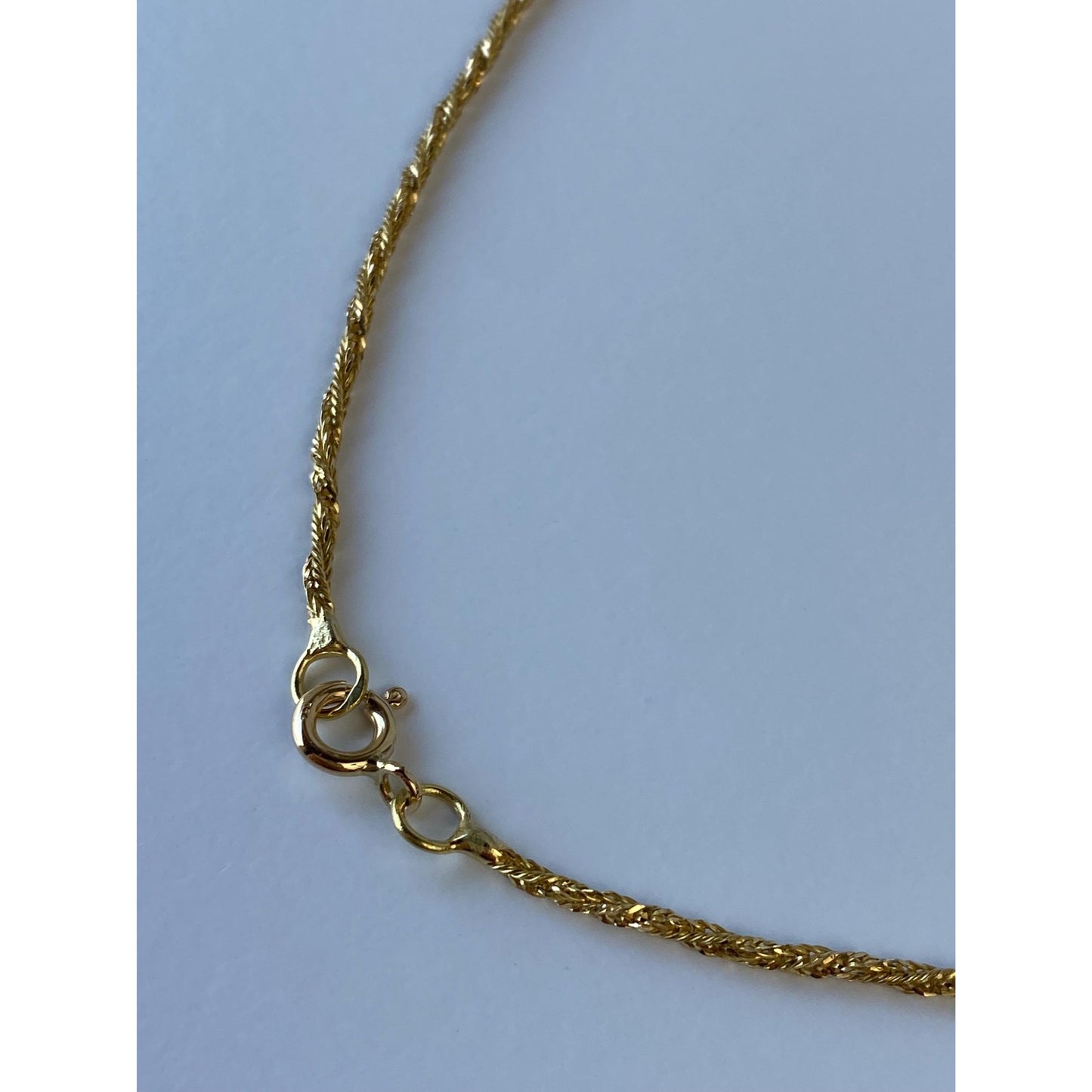 Solid 18k Yellow Gold Twist Chain Necklace - 19.75 inches
