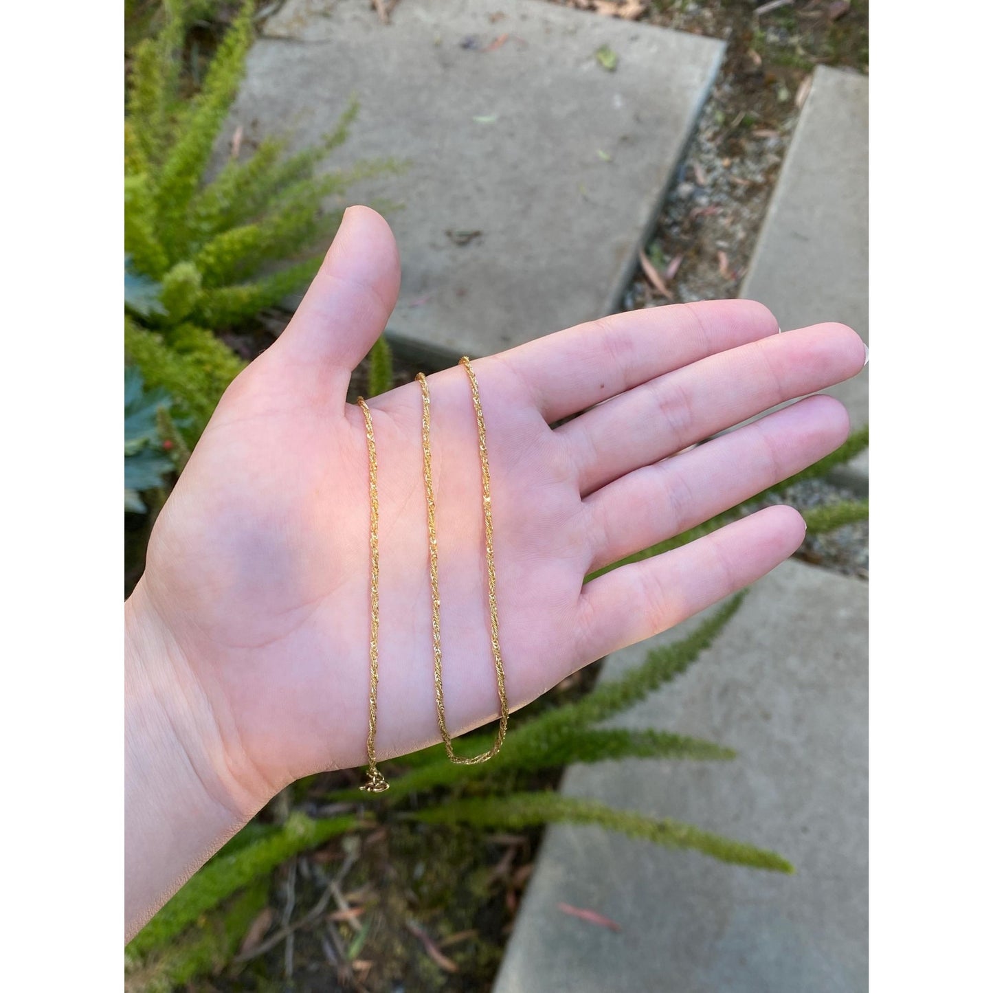 Solid 18k Yellow Gold Twist Chain Necklace - 19.75 inches