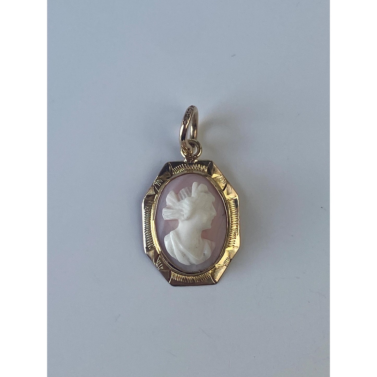 Vintage Solid 14k Yellow Gold Cameo Stick Pin Conversion Charm