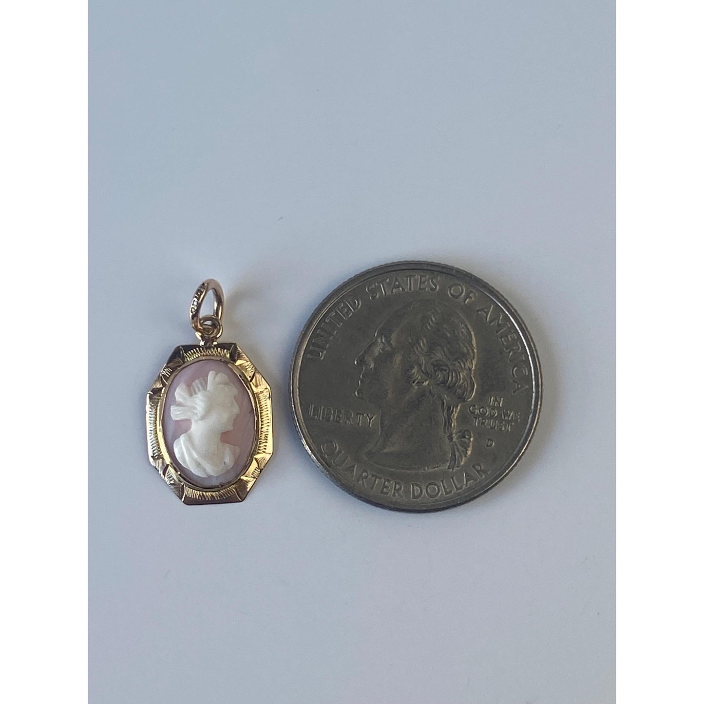 Vintage Solid 14k Yellow Gold Cameo Stick Pin Conversion Charm