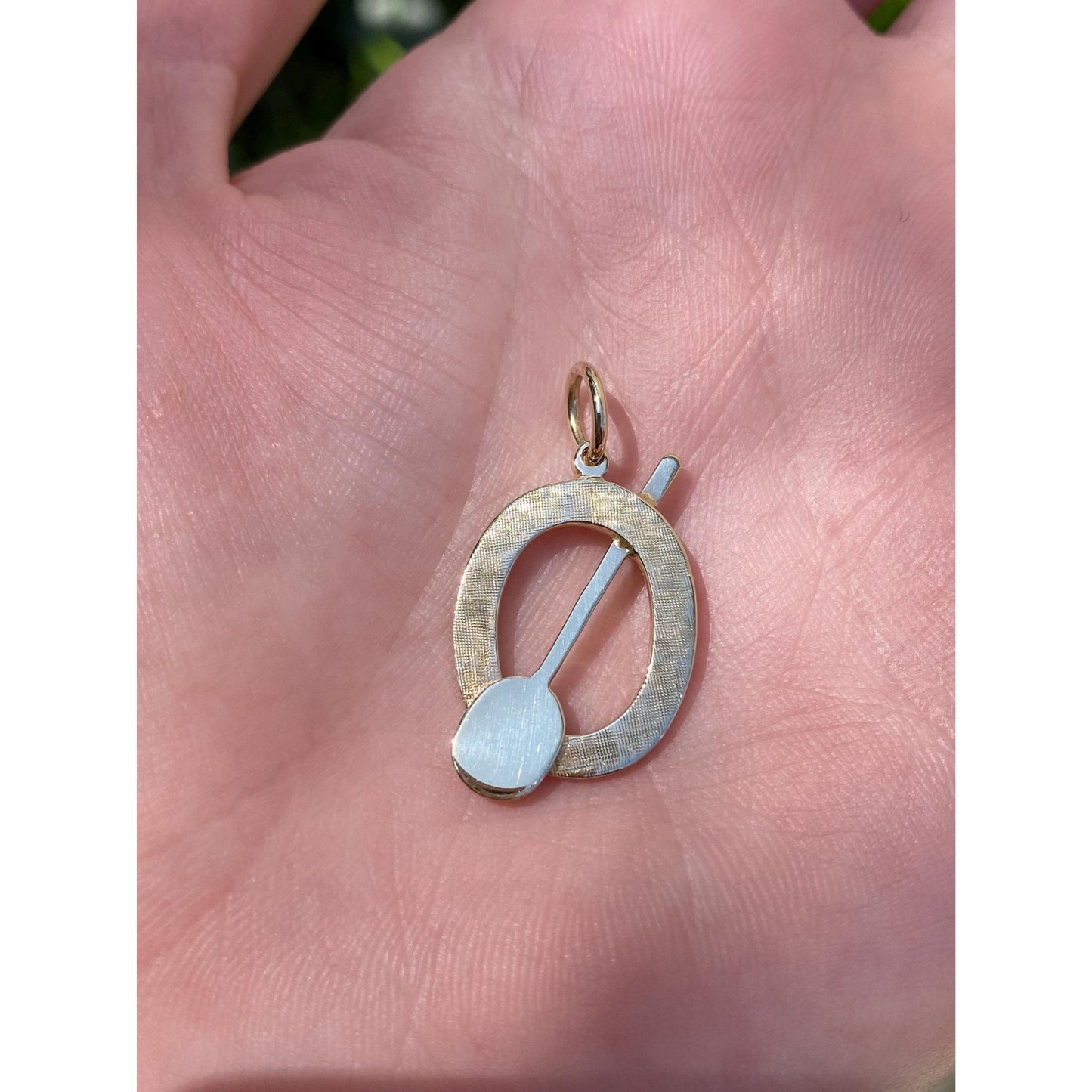 Vintage Solid 14k Yellow Gold Paddle Charm