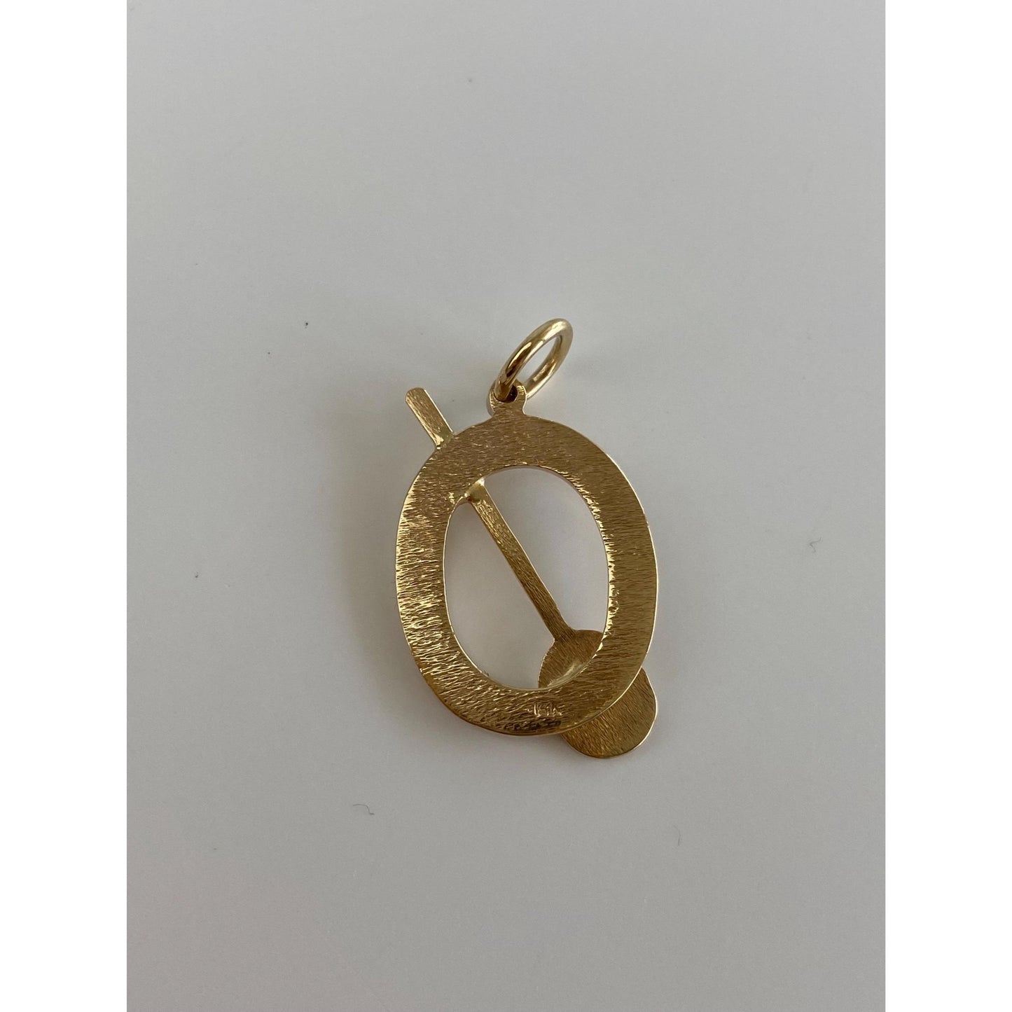 Vintage Solid 14k Yellow Gold Paddle Charm