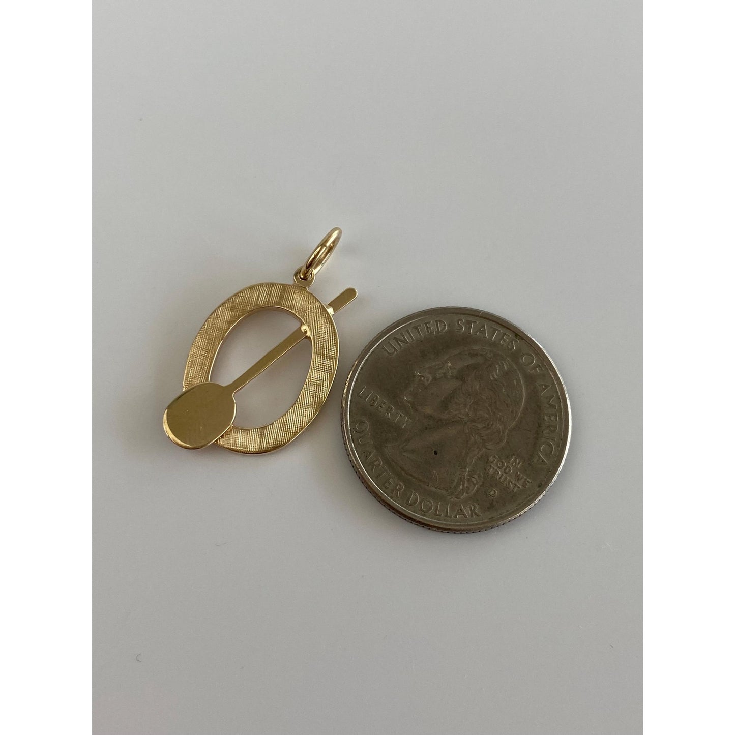 Vintage Solid 14k Yellow Gold Paddle Charm