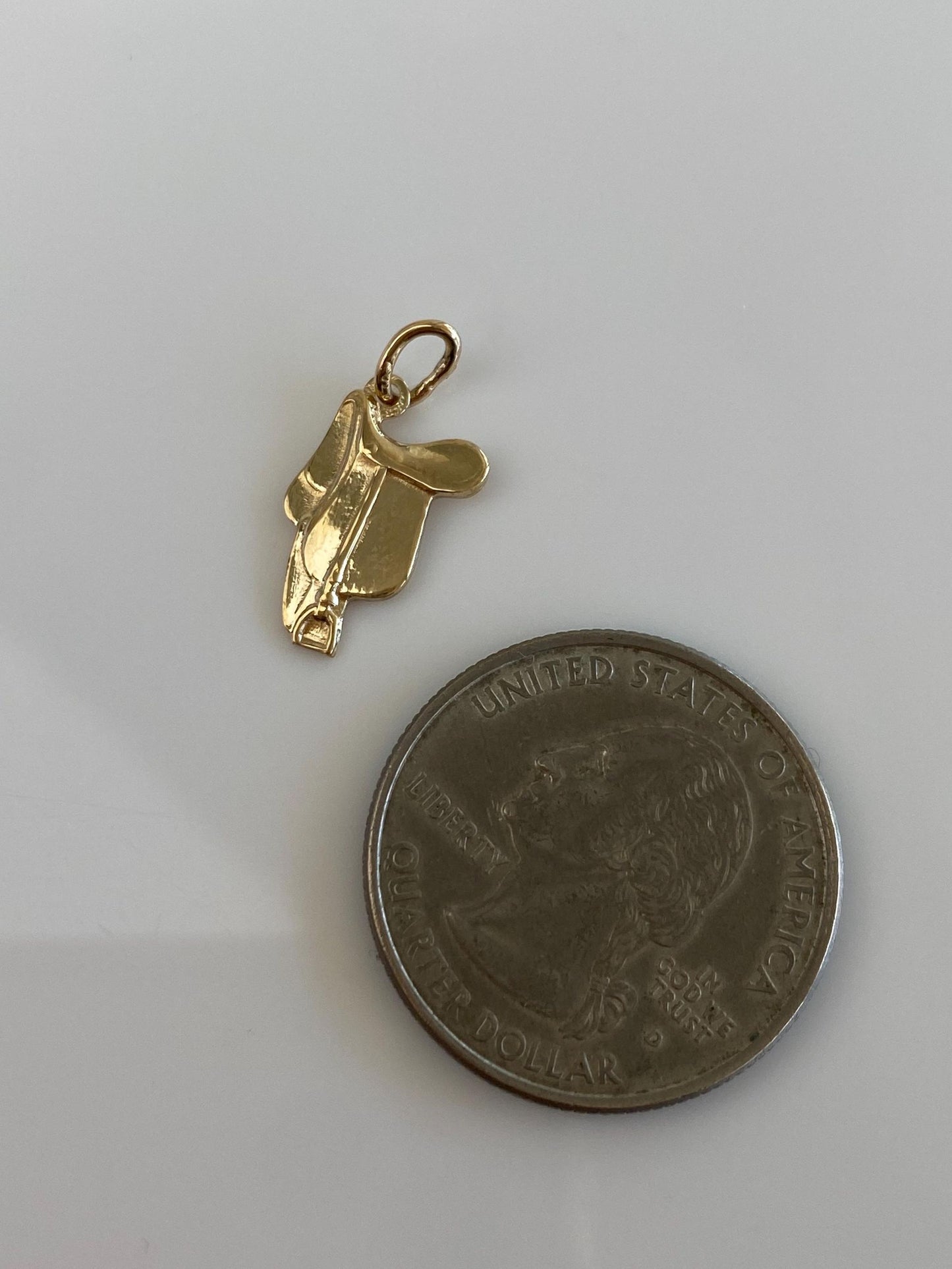 Vintage Solid 10k Yellow Gold Saddle Charm