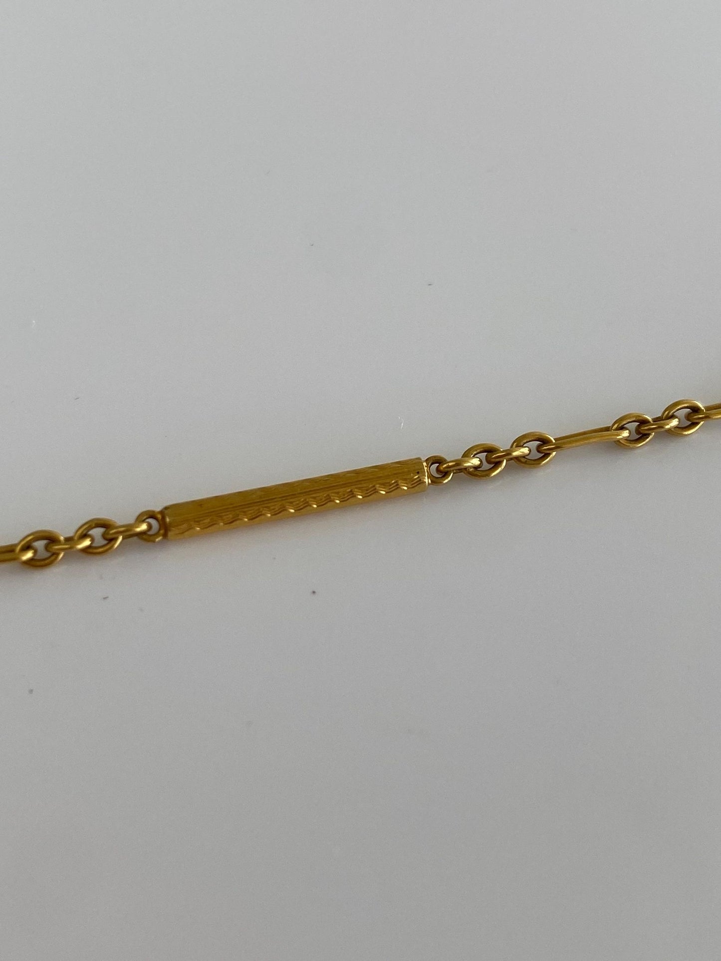 Vintage Solid 14k Yellow Gold Ring to Bracelet Extension Fancy Link Chain Ring Band - Size 7.5