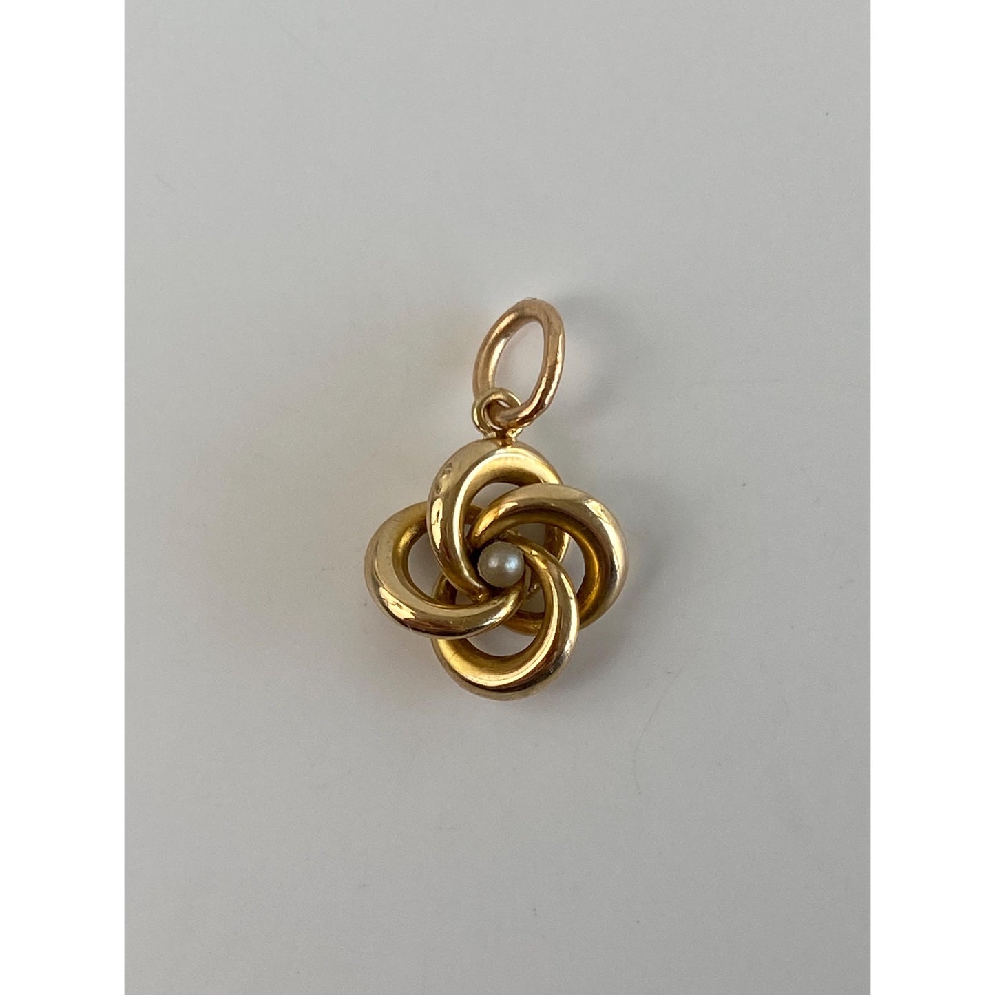 Vintage 14k Yellow Gold Seed Pearl Knot Stick Pin Conversion Charm