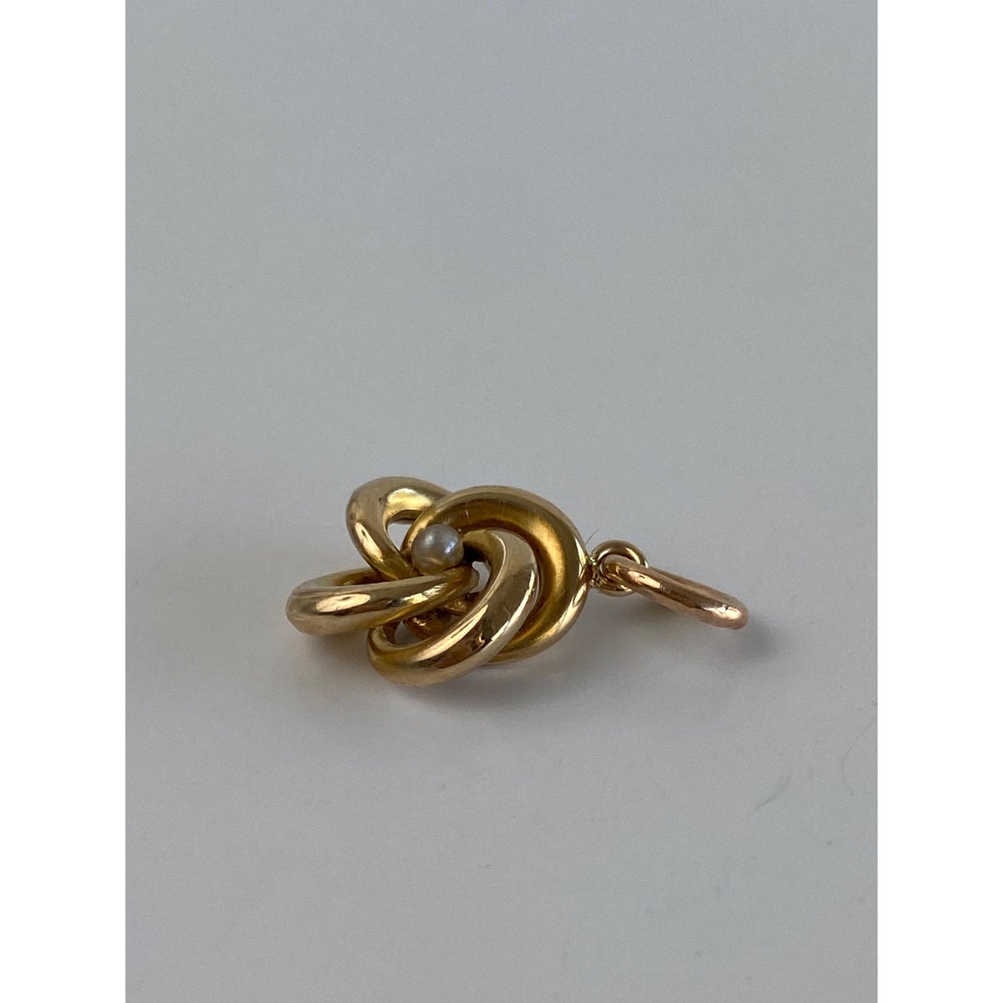 Vintage 14k Yellow Gold Seed Pearl Knot Stick Pin Conversion Charm