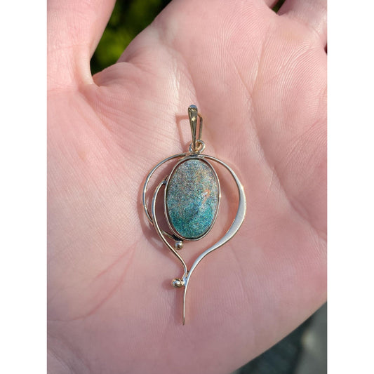 Solid 14k Yellow Gold Resin Stone Charm