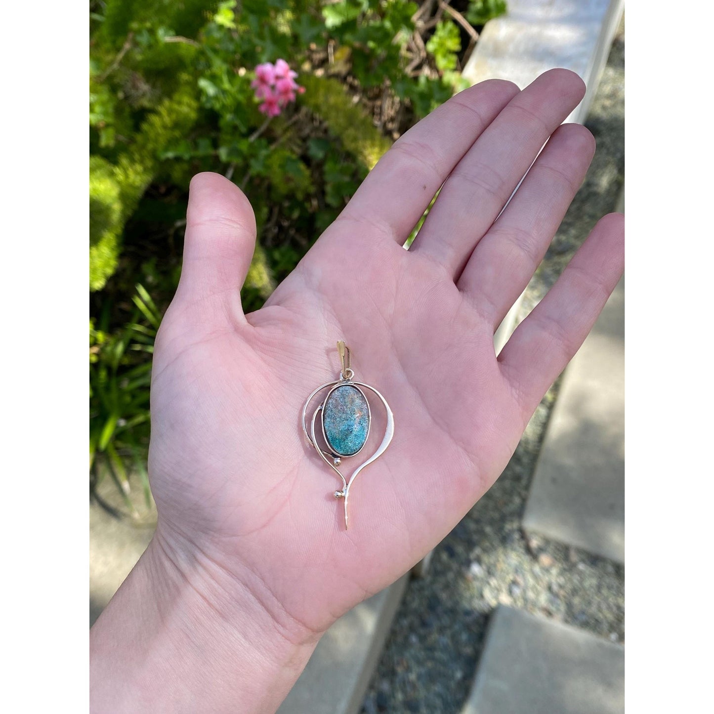 Solid 14k Yellow Gold Resin Stone Charm