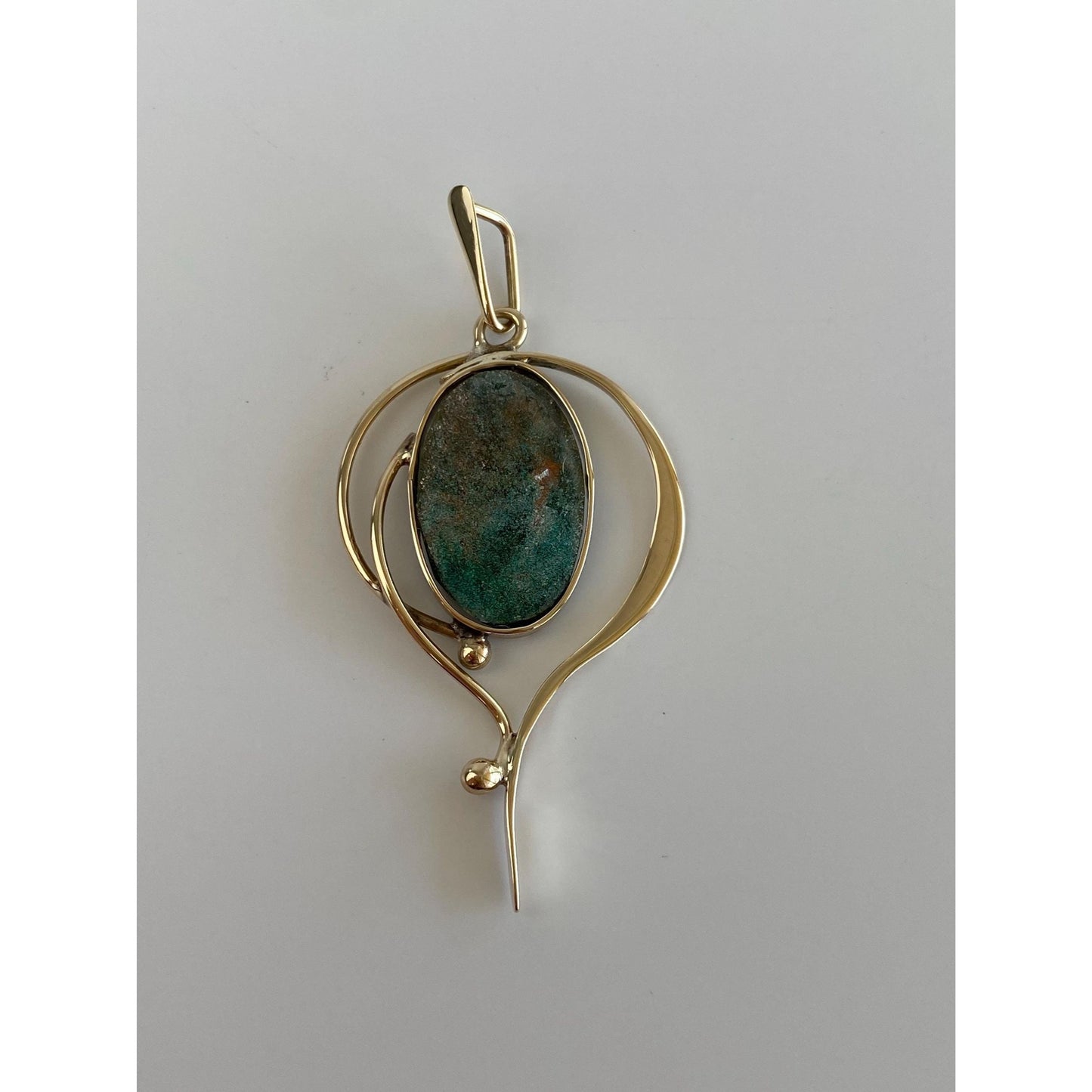 Solid 14k Yellow Gold Resin Stone Charm