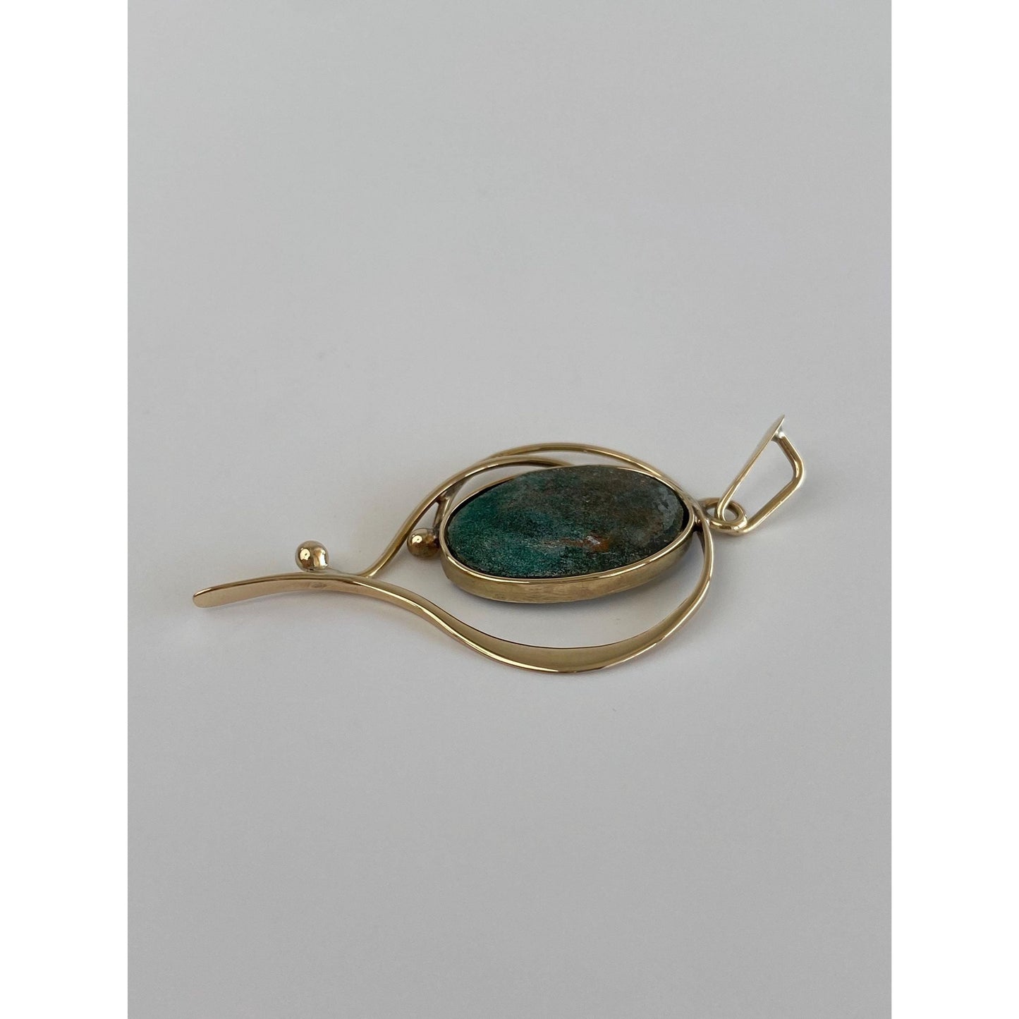 Solid 14k Yellow Gold Resin Stone Charm