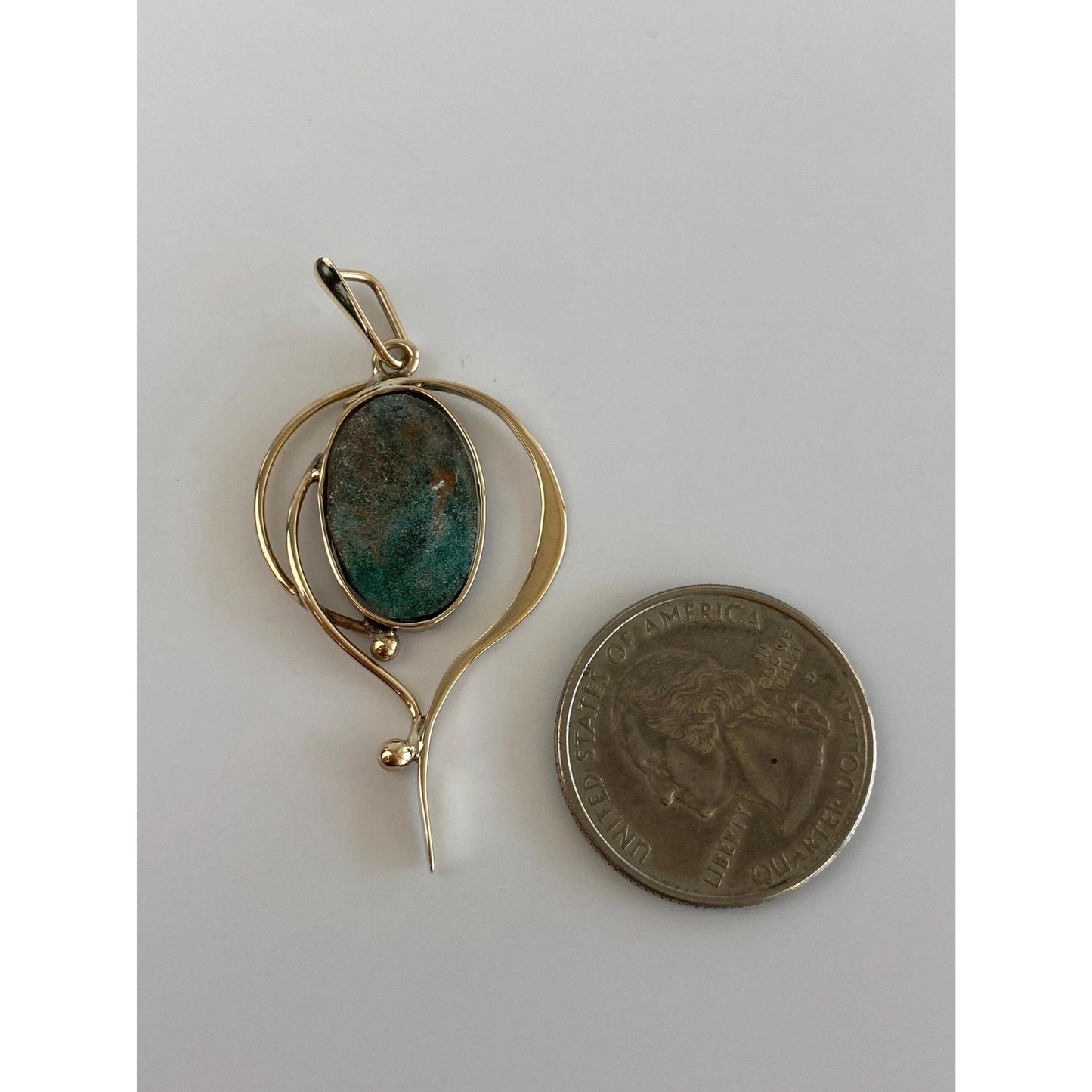 Solid 14k Yellow Gold Resin Stone Charm