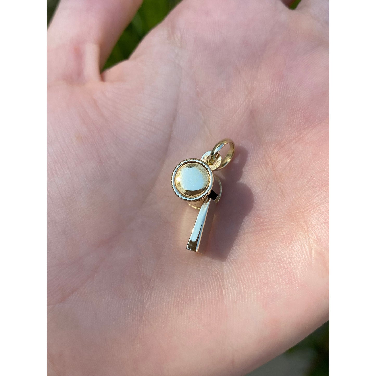Vintage Solid 14k Yellow Gold Whistle Charm