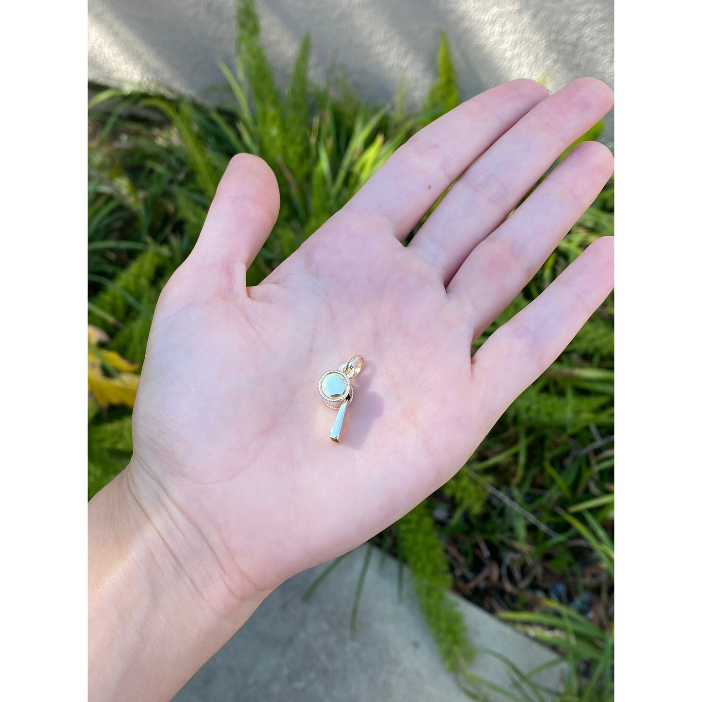 Vintage Solid 14k Yellow Gold Whistle Charm